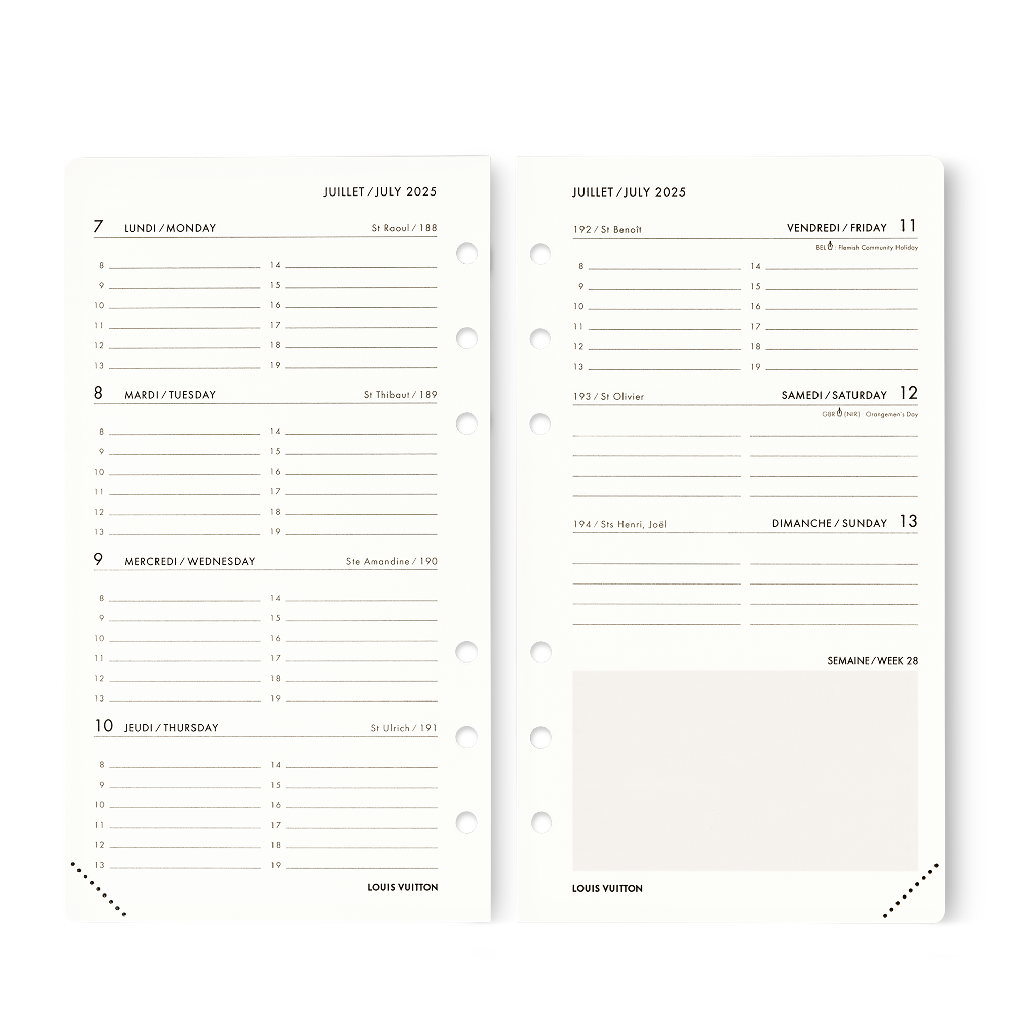 Medium Functional Weekly Agenda Refill 2025  in Trunks, Travel and Home