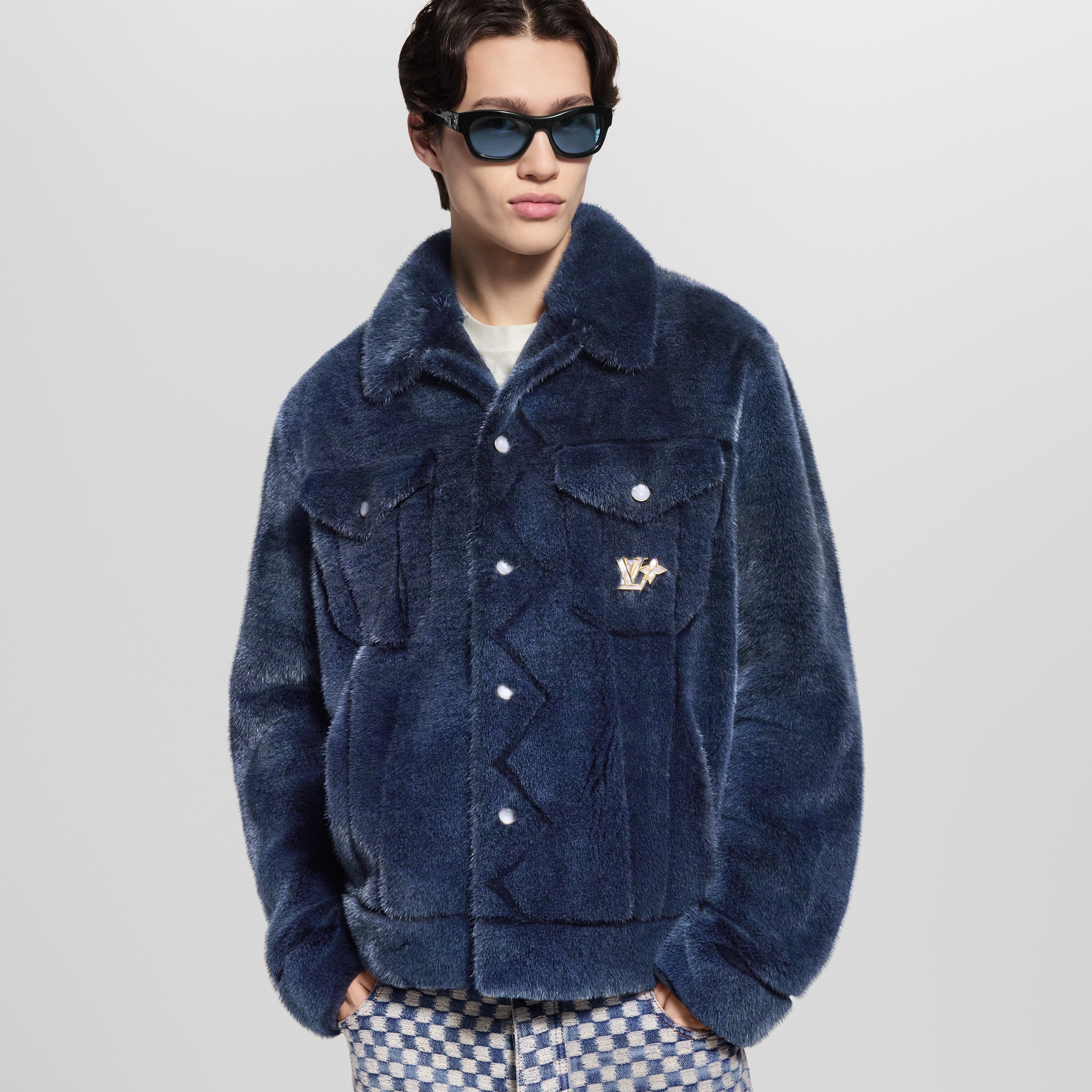 Mink Denim Trucker Jacket  in Men