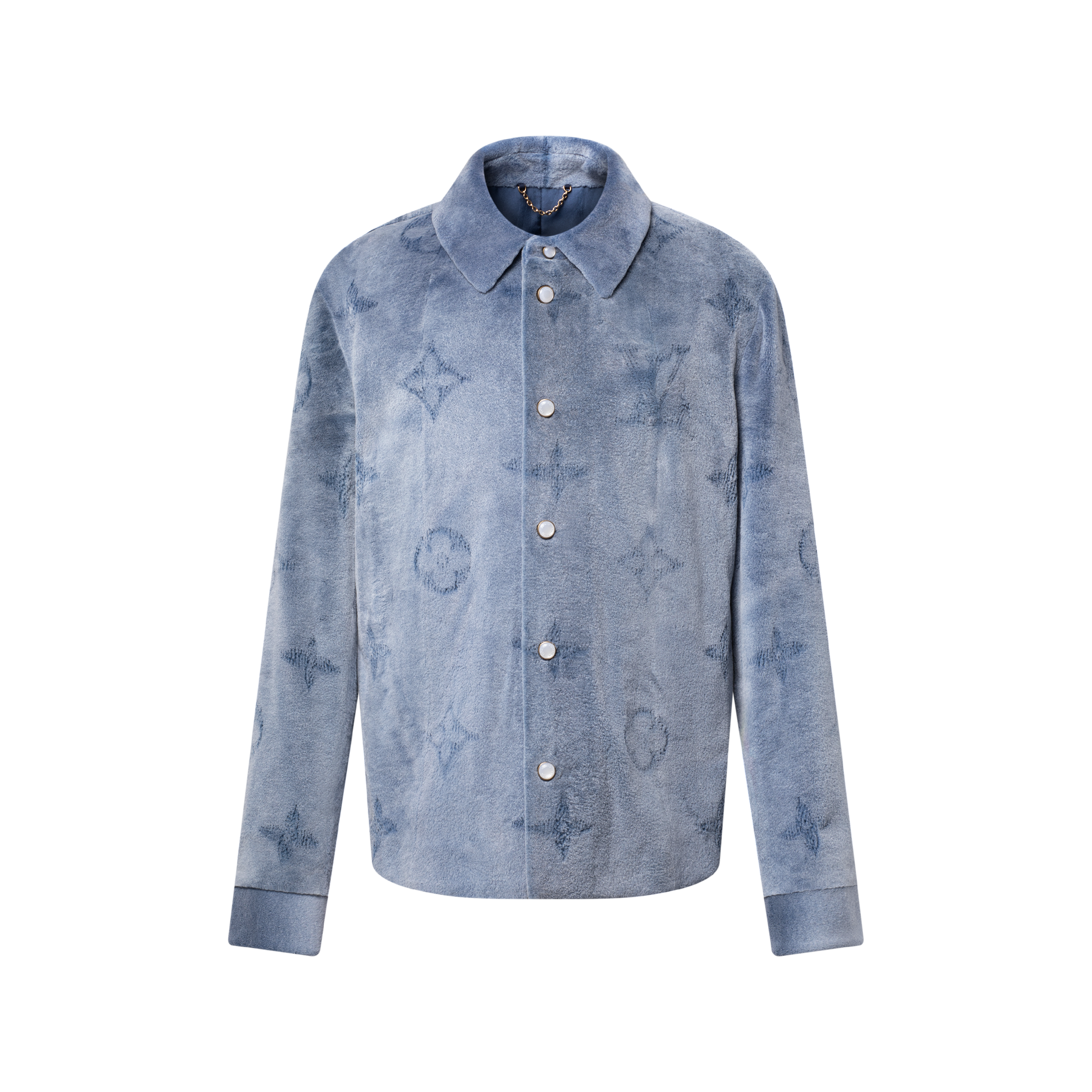 Mink Perforated Monogram Overshirt  in Men