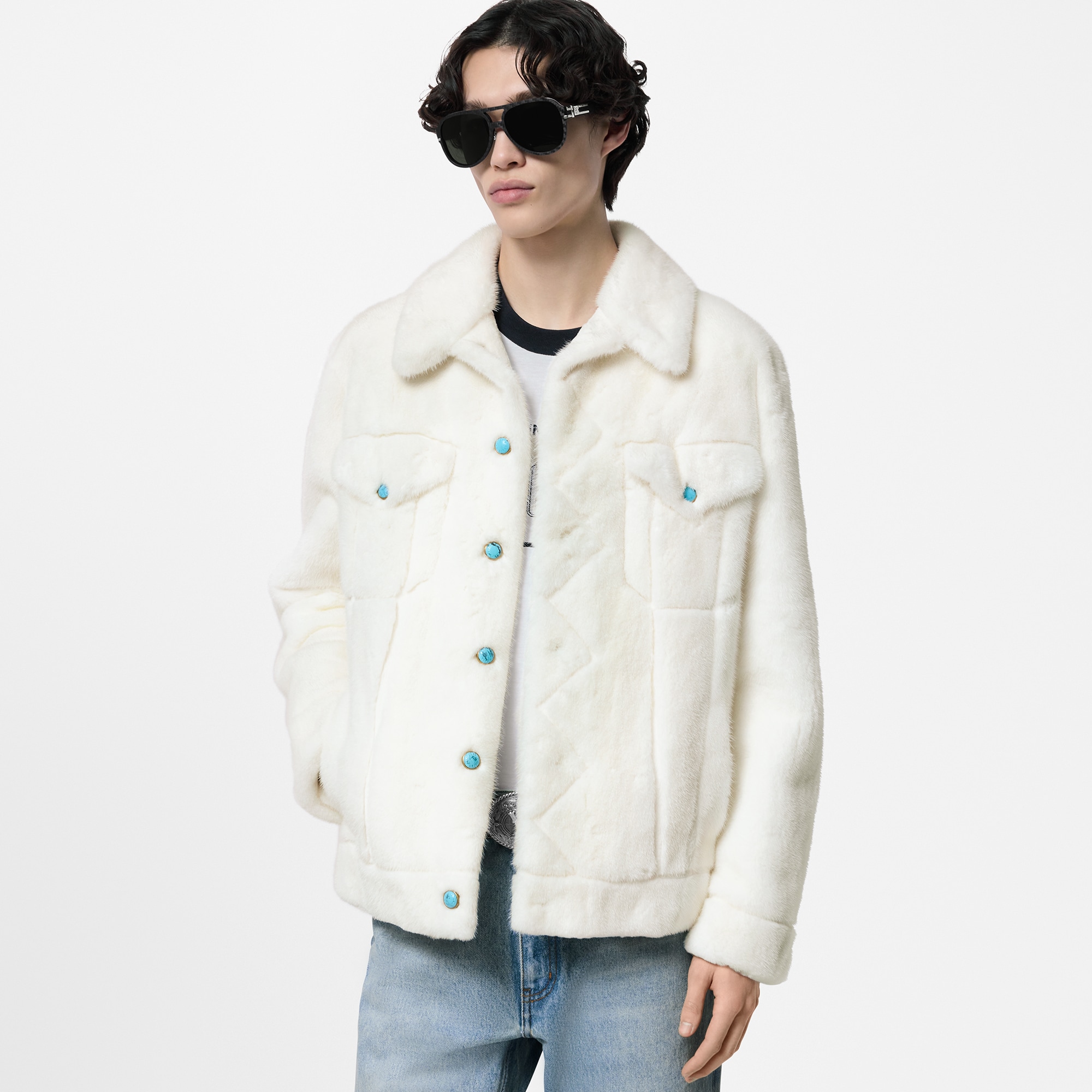 Mink Trucker Jacket  in Men