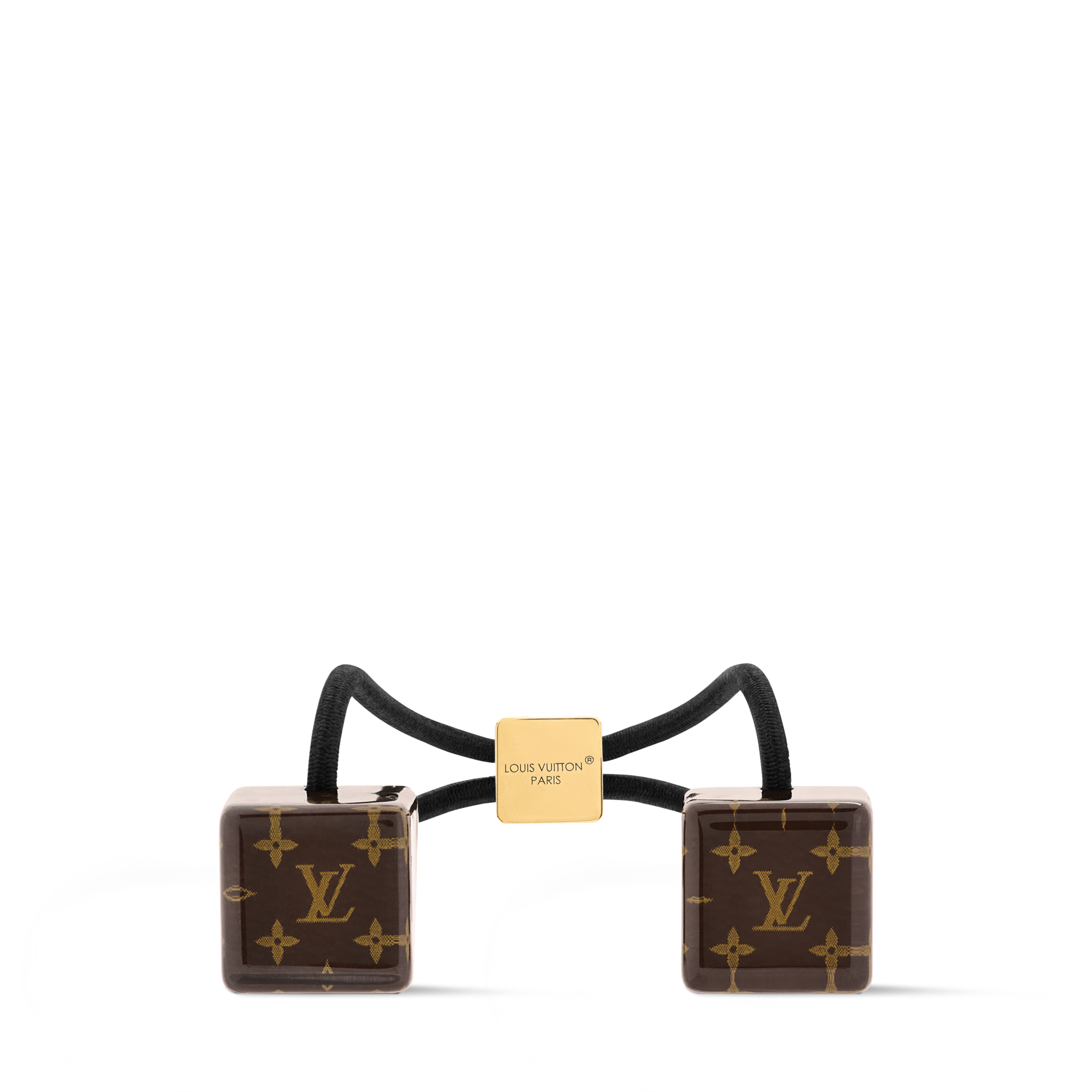 Authentic Louis Vuitton Hair Cube Light Peach/brown color DA001 Louis Vuitton Hair Elastic Cubes Elastic & Metal Hair  main image 4