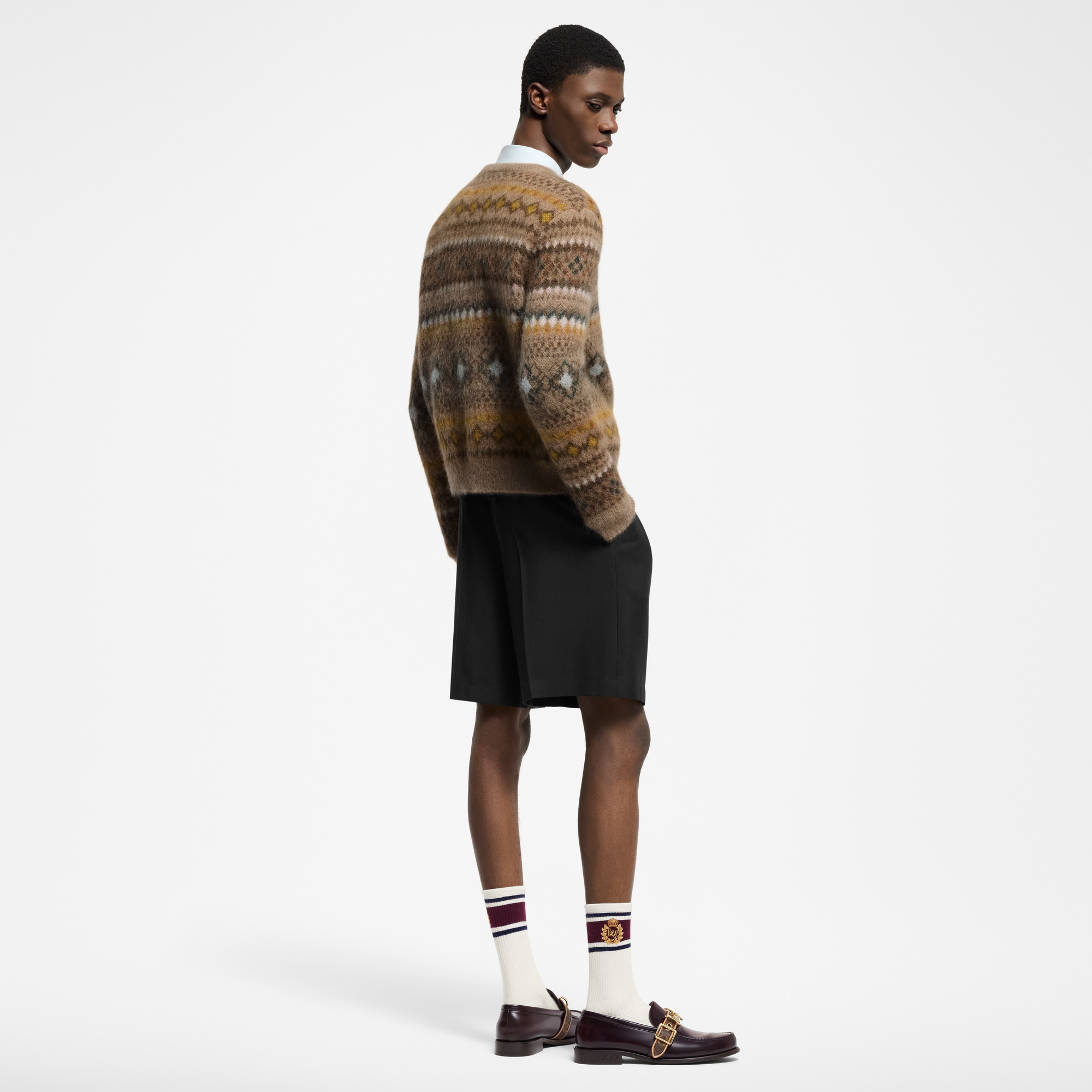 Mohair Blend Fair Isle Pullover   in Men