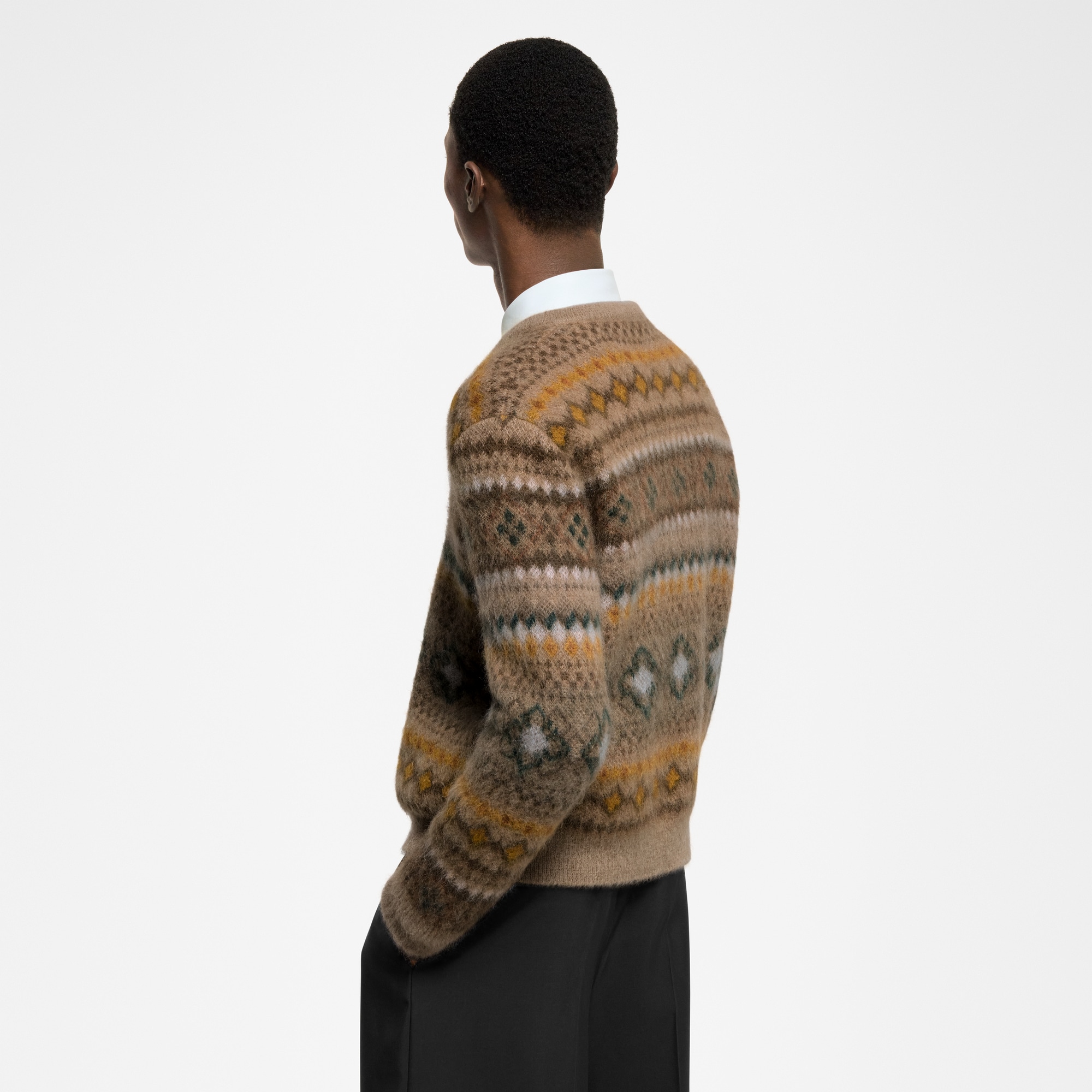 Mohair Blend Fair Isle Pullover   in Men