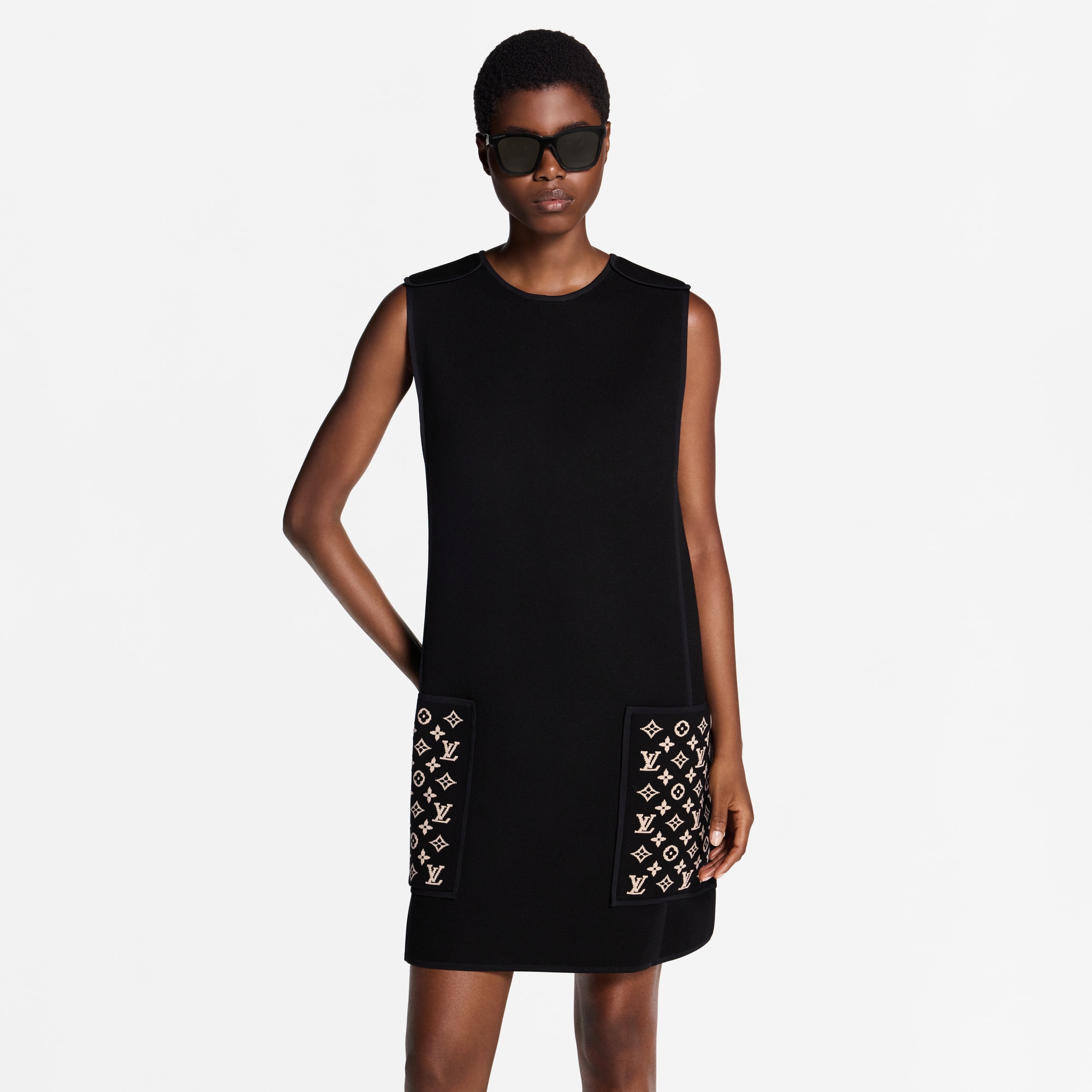 Monogram Accent Knit Dress  in Women