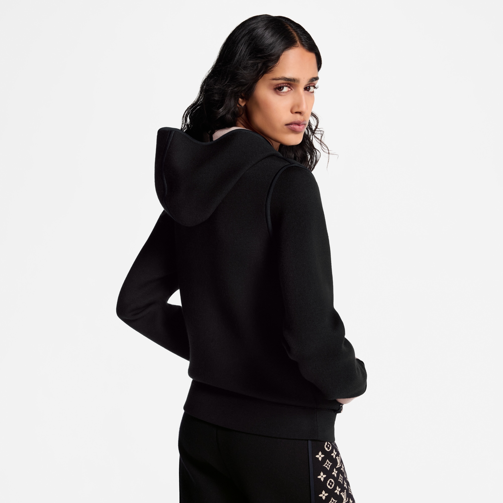 Monogram Accent Zip-Up Hoodie  in Women