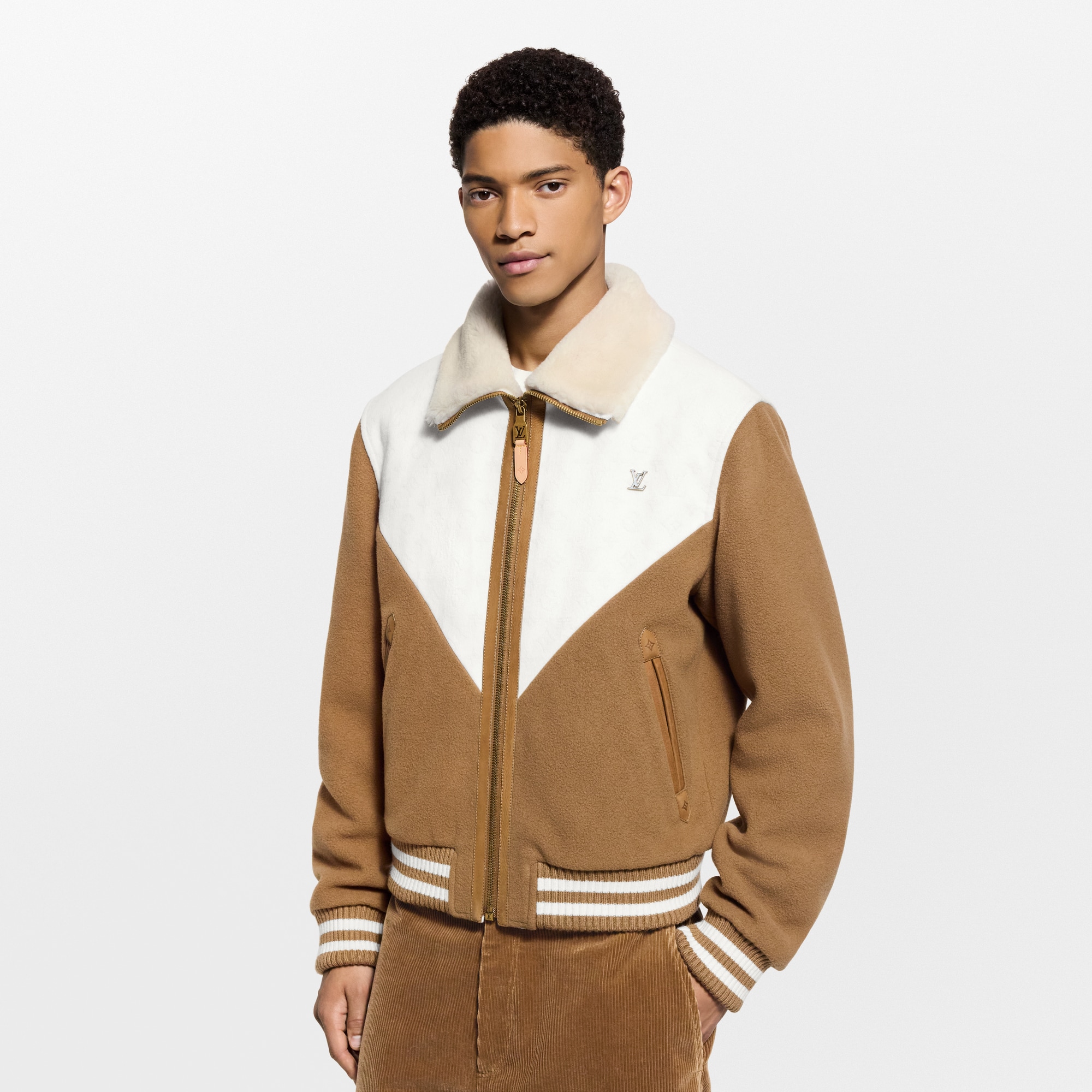 Monogram Blouson With Shearling Collar  in Men