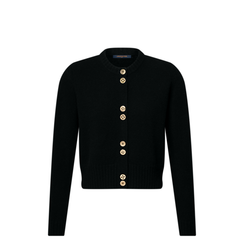 Monogram Button Cardigan front view