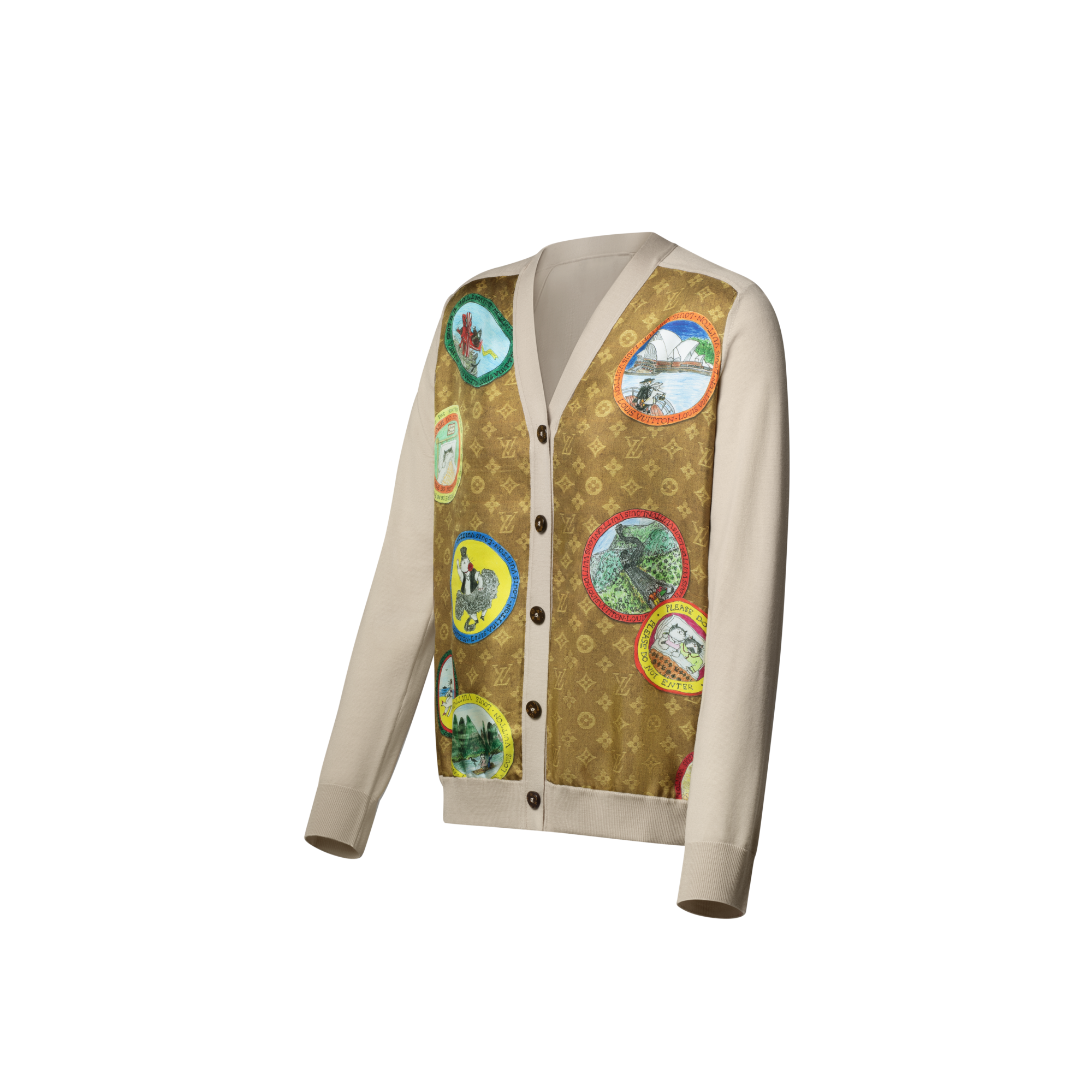 Monogram Cat Stamp Cardigan  in Women