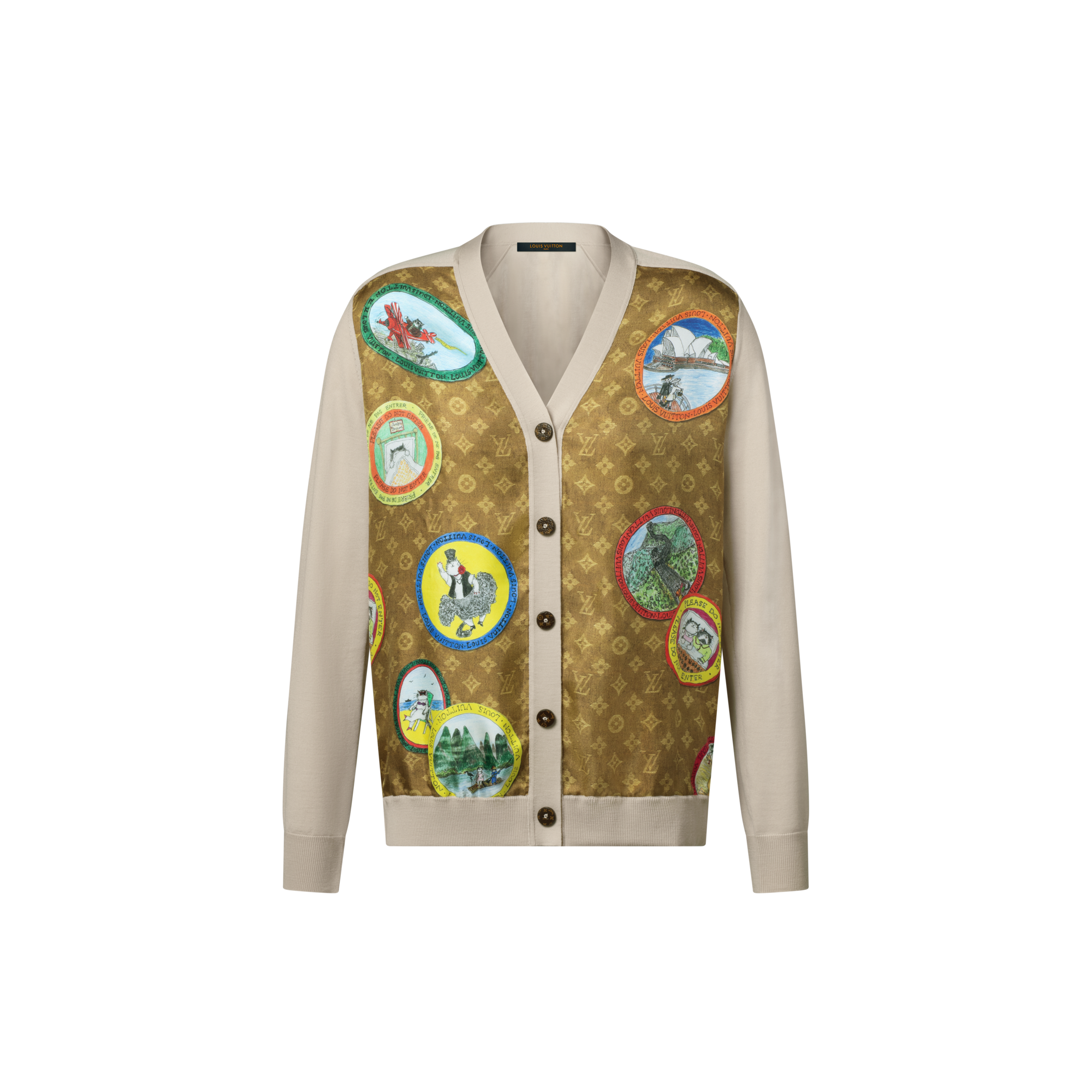 Monogram Cat Stamp Cardigan  in Women