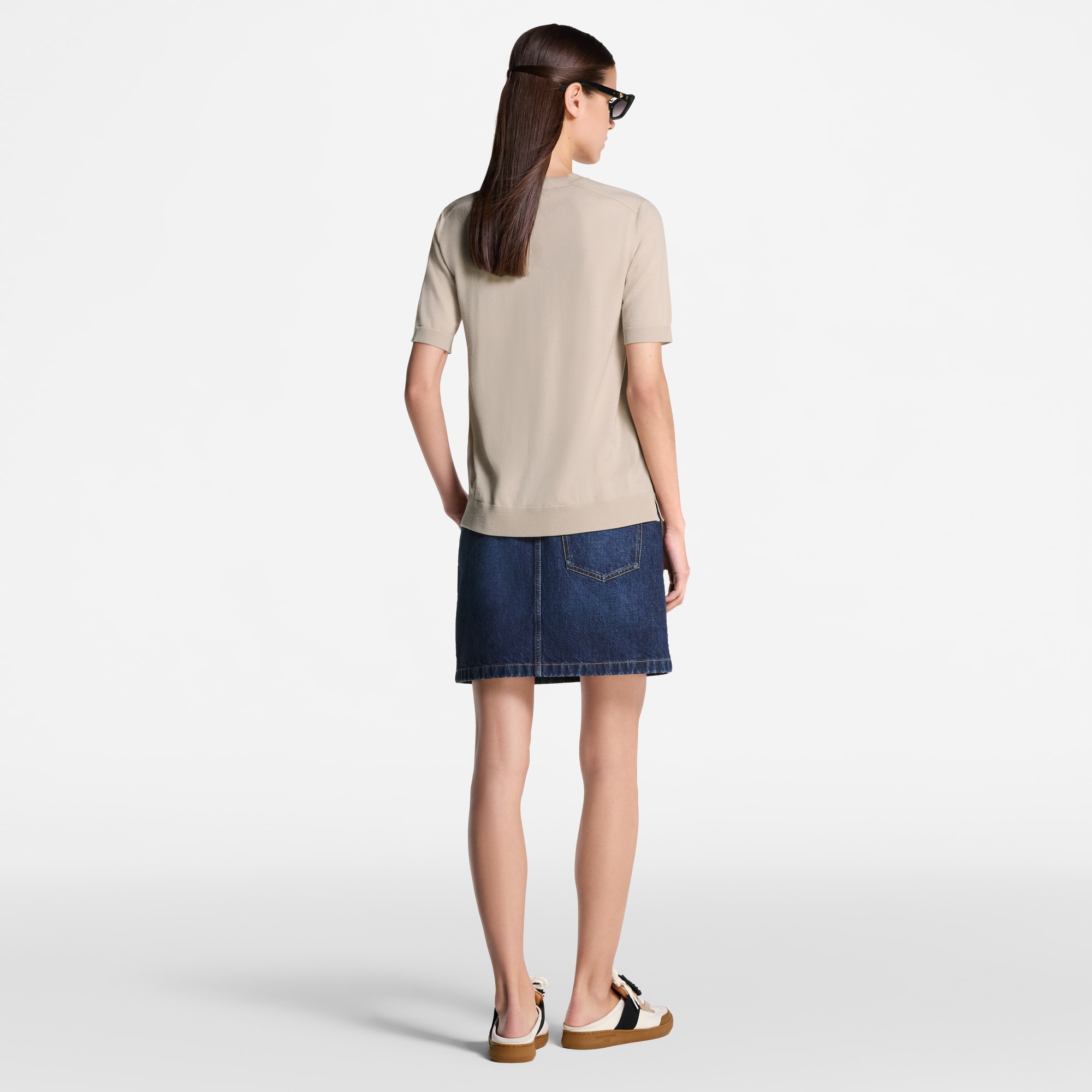 Monogram Cat Stamp Knit Top  in Women