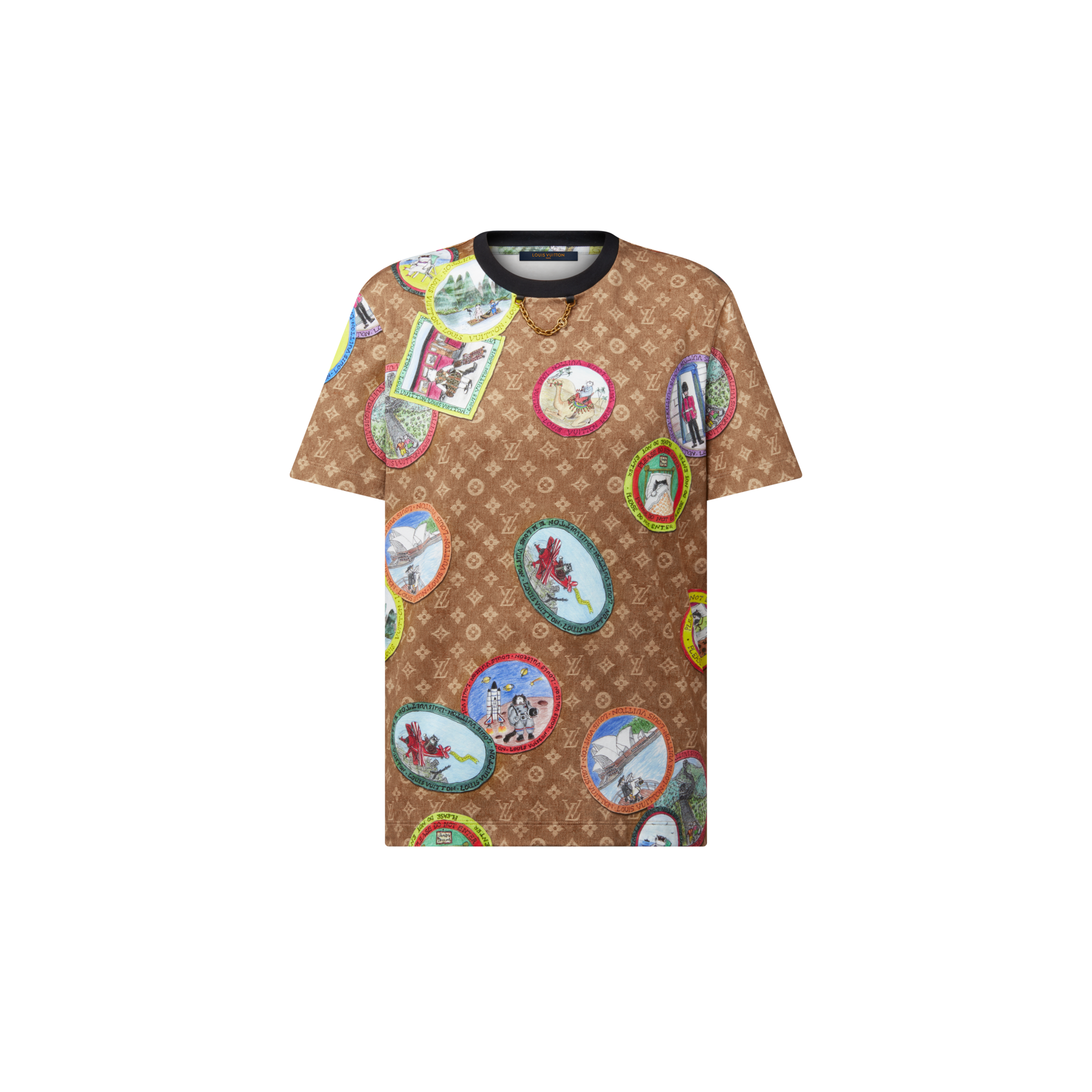 Monogram Cat Stamp T-Shirt  in Women