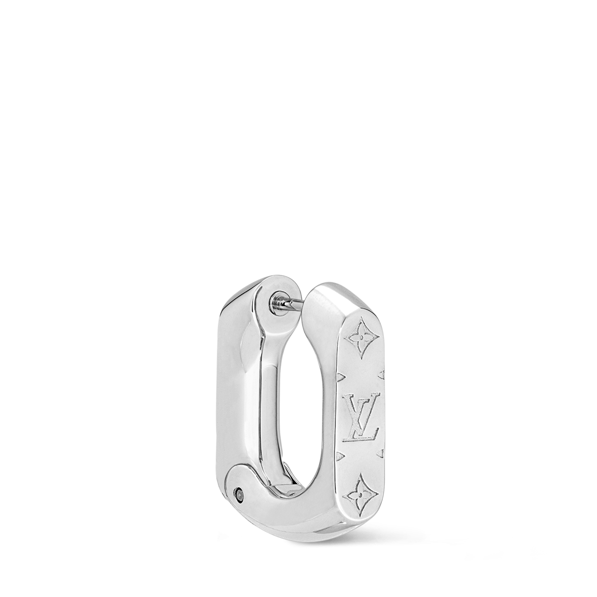 Monogram Chain Hoop Earring S00 in Men