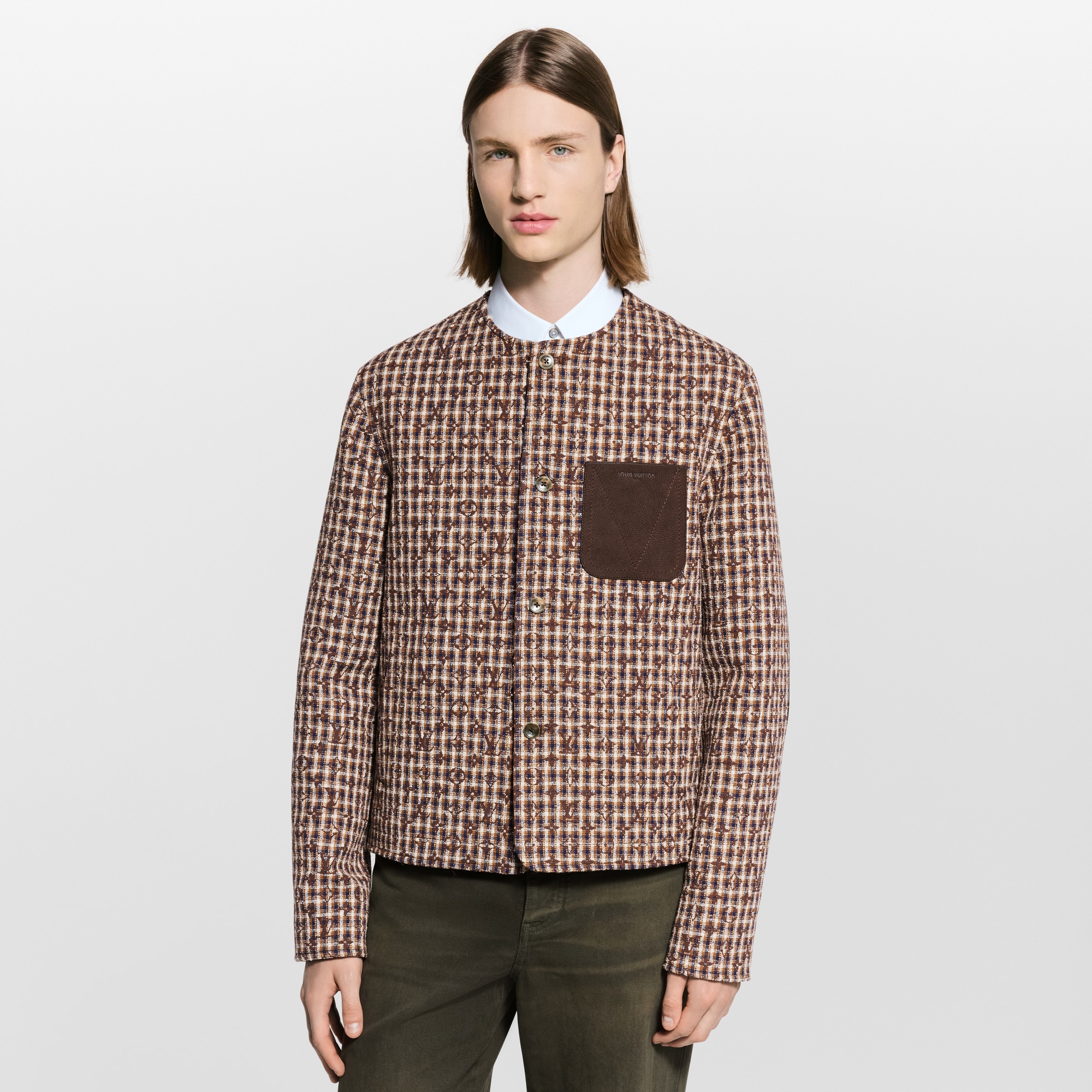Monogram Chic Collarless Tweed Jacket  in Men