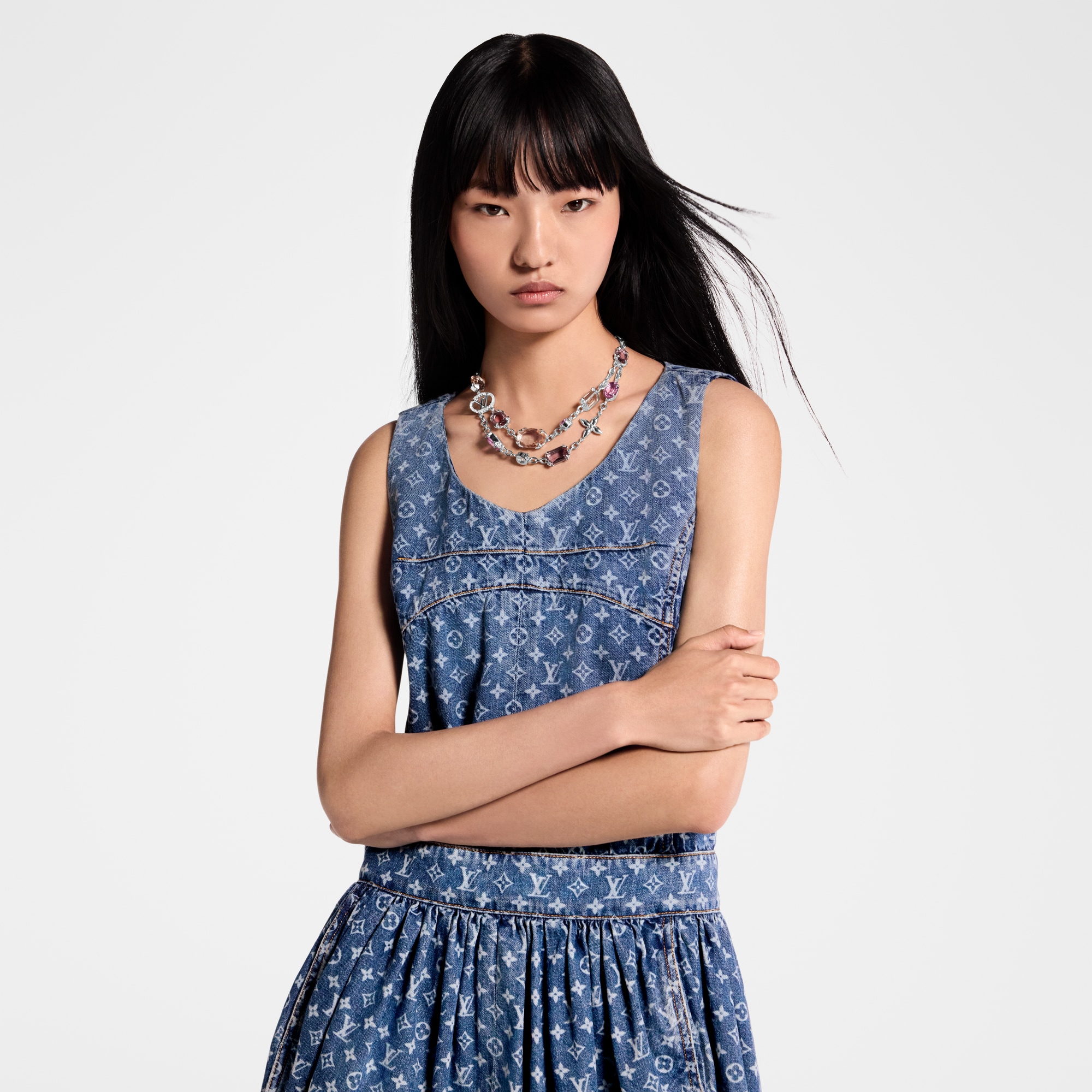 Monogram Denim Dress  in Women