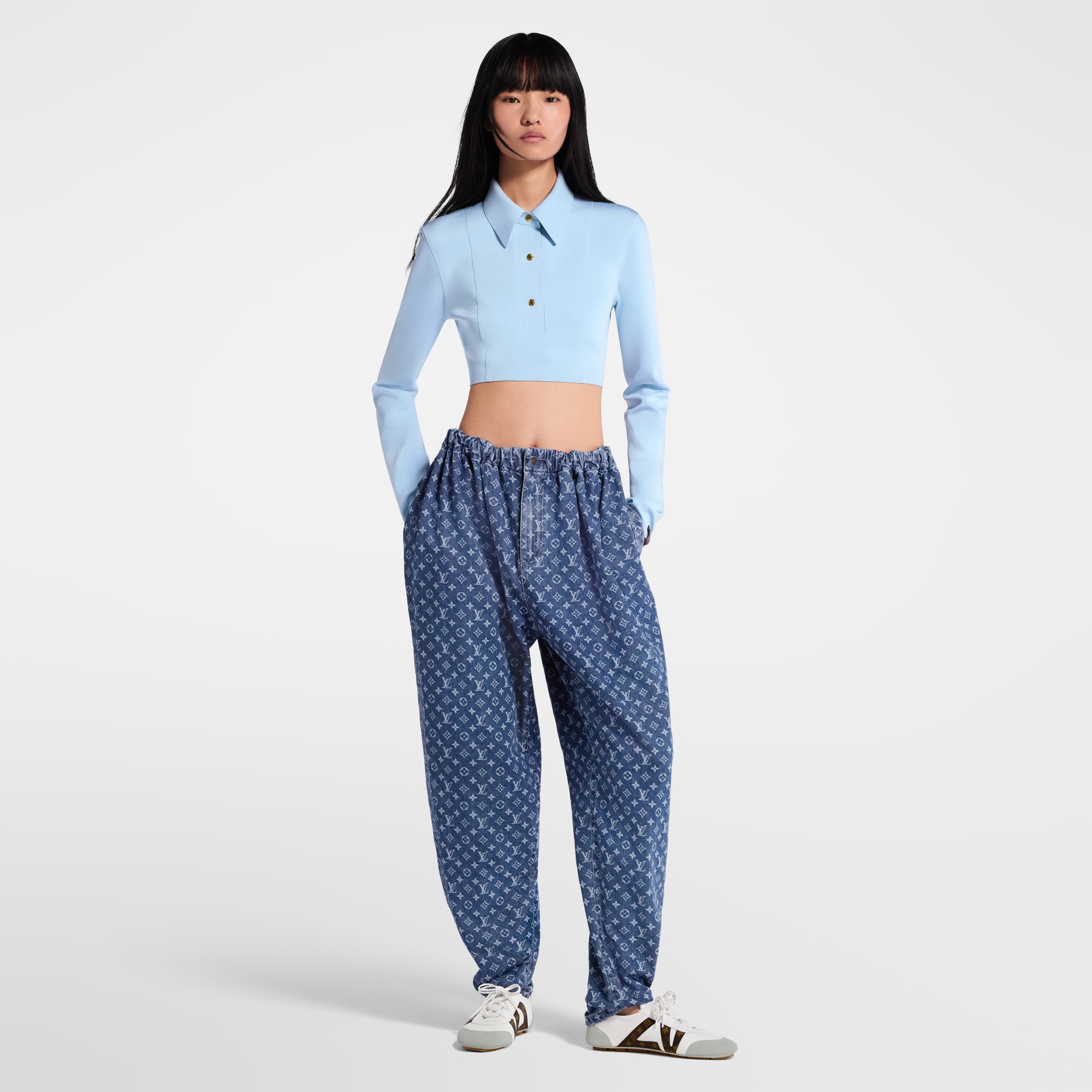 Monogram Denim Pants  in Women