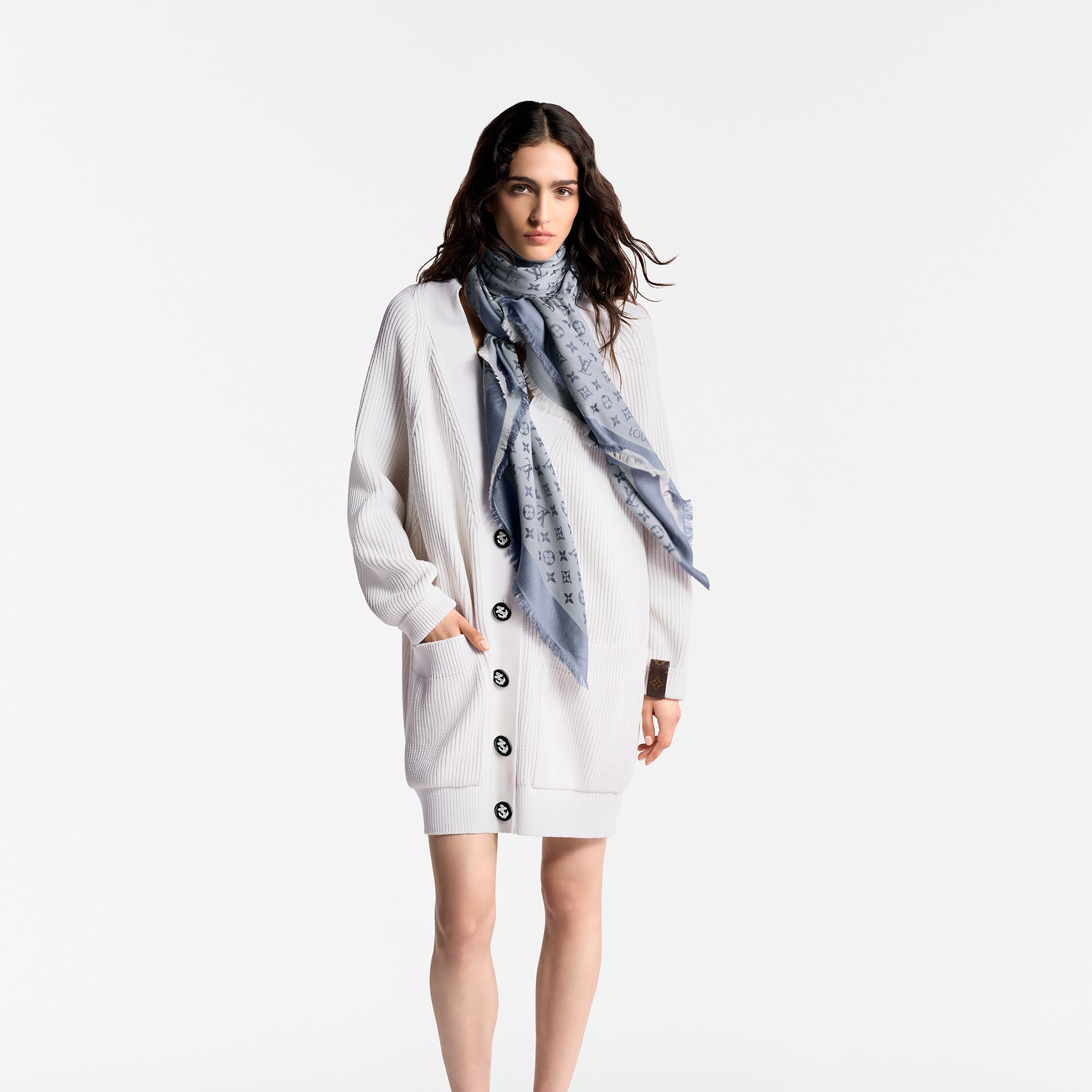 Monogram Denim Shawl S00 in Women