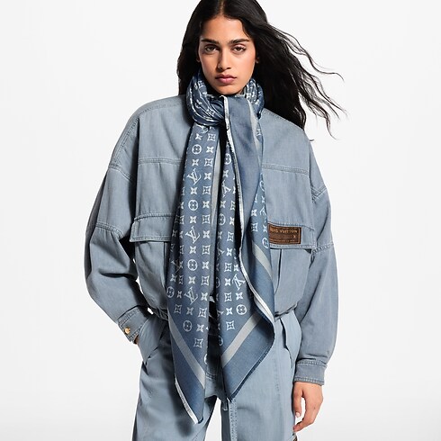 Monogram Denim Shawl S00 in Women's Accessories Shawls collections by Louis Vuitton (Product zoom)