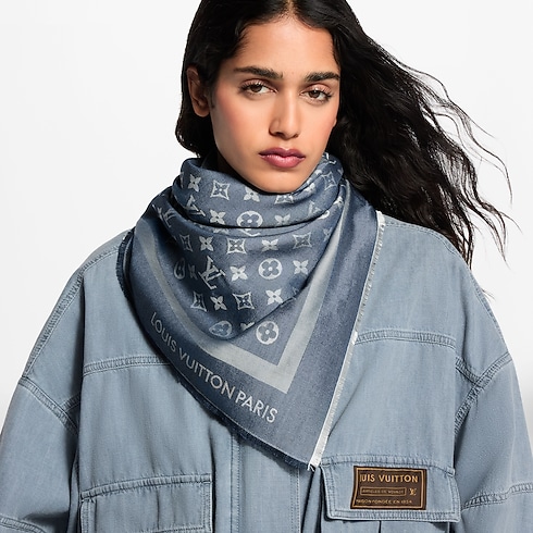 Monogram Denim Shawl S00 in Women's Accessories Shawls collections by Louis Vuitton (Product zoom)