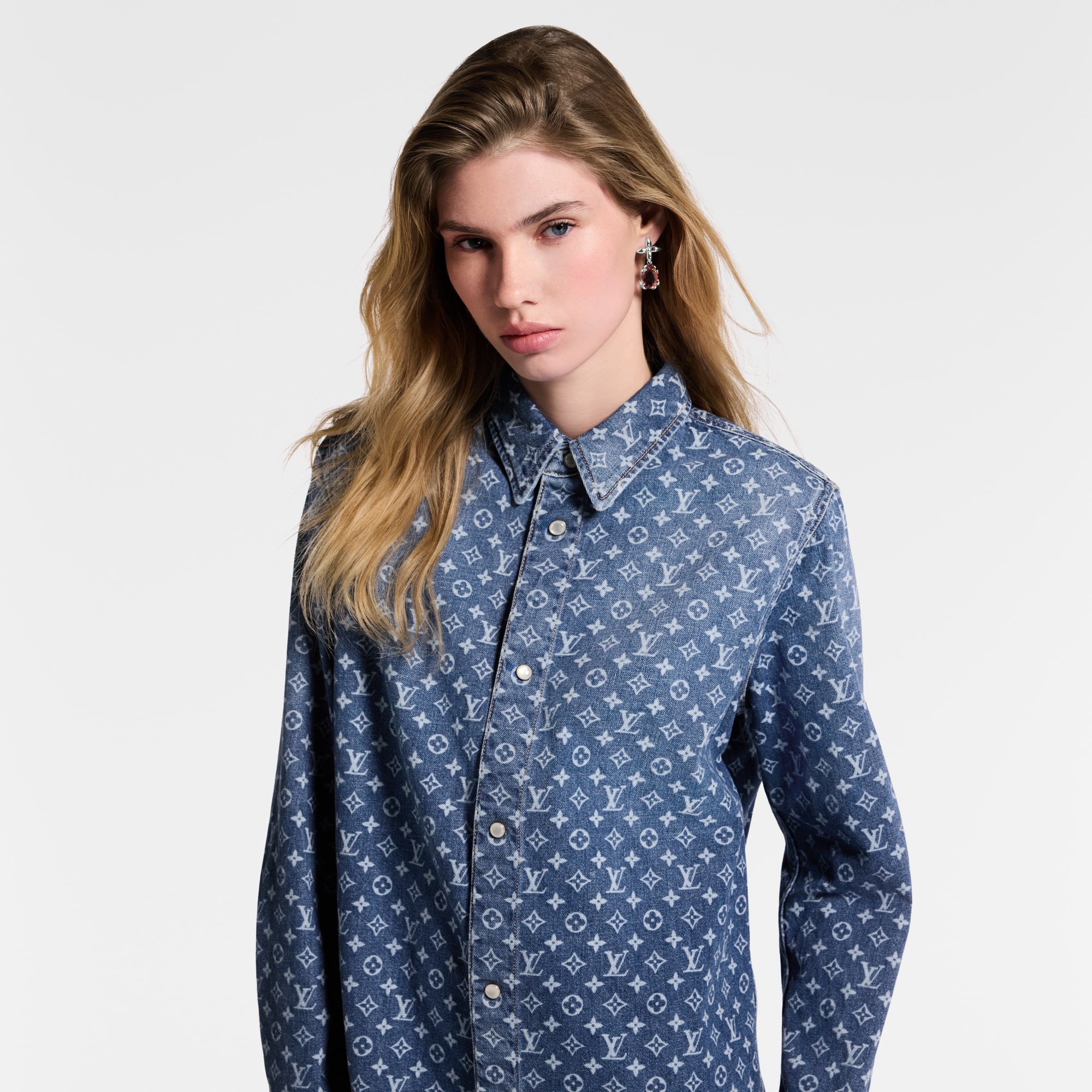 Monogram Denim Shirt  in Women
