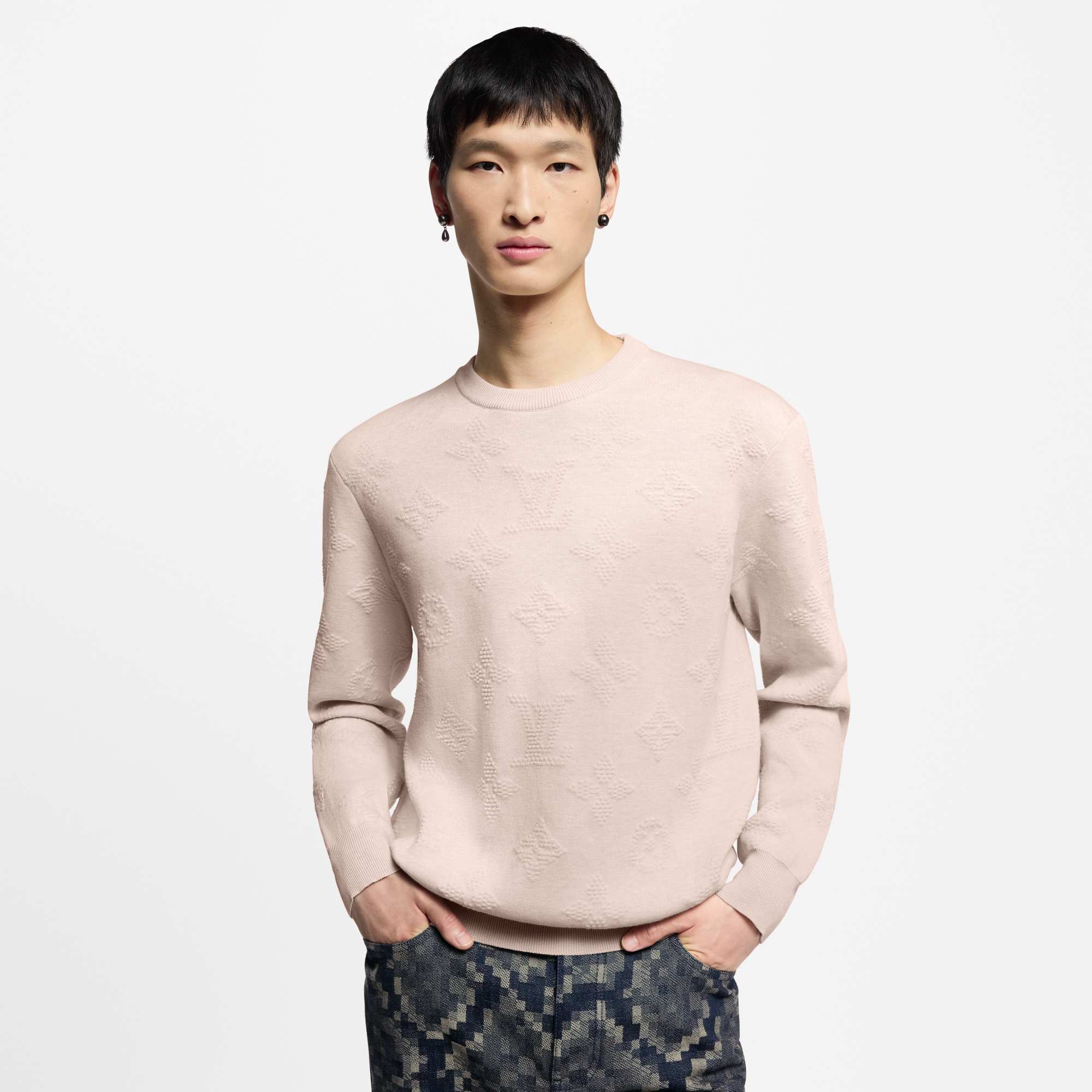 Monogram Embossed Pullover  in Men