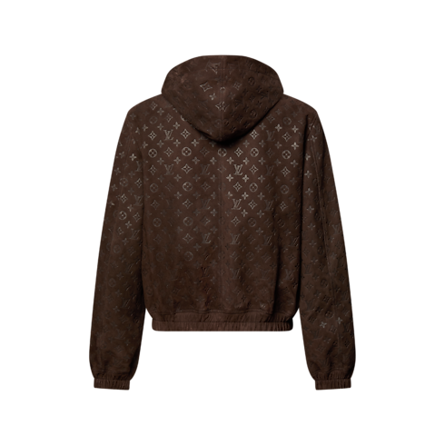 Monogram Embossed Suede Hoodie in Men's Ready to Wear Outerwear and Coats collections by Louis Vuitton (Product zoom)
