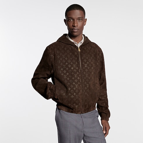 Monogram Embossed Suede Hoodie in Men's Ready to Wear Outerwear and Coats collections by Louis Vuitton (Product zoom)