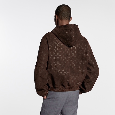 Monogram Embossed Suede Hoodie in Men's Ready to Wear Outerwear and Coats collections by Louis Vuitton (Product zoom)