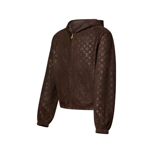 Monogram Embossed Suede Hoodie in Men's Ready to Wear Outerwear and Coats collections by Louis Vuitton (Product zoom)