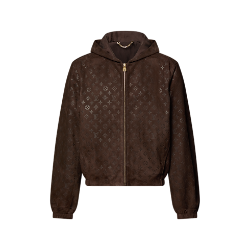 Monogram Embossed Suede Hoodie in Men's Ready to Wear Outerwear and Coats collections by Louis Vuitton (Product zoom)