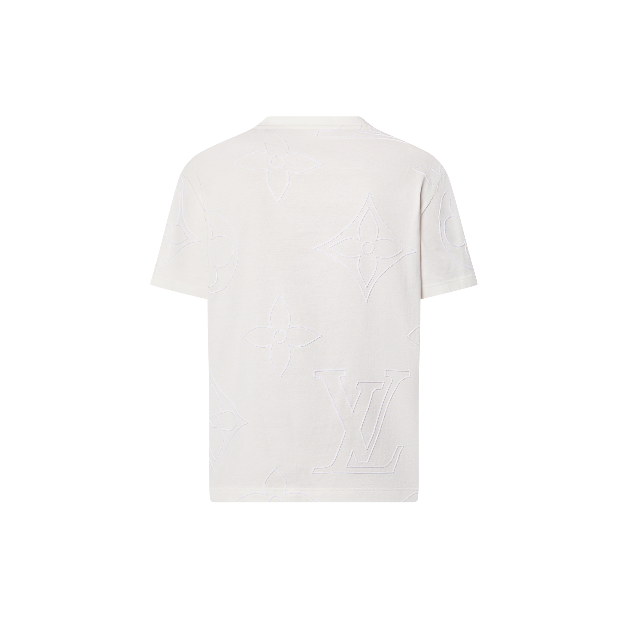 Monogram Embroidered Cotton T-Shirt  in Men