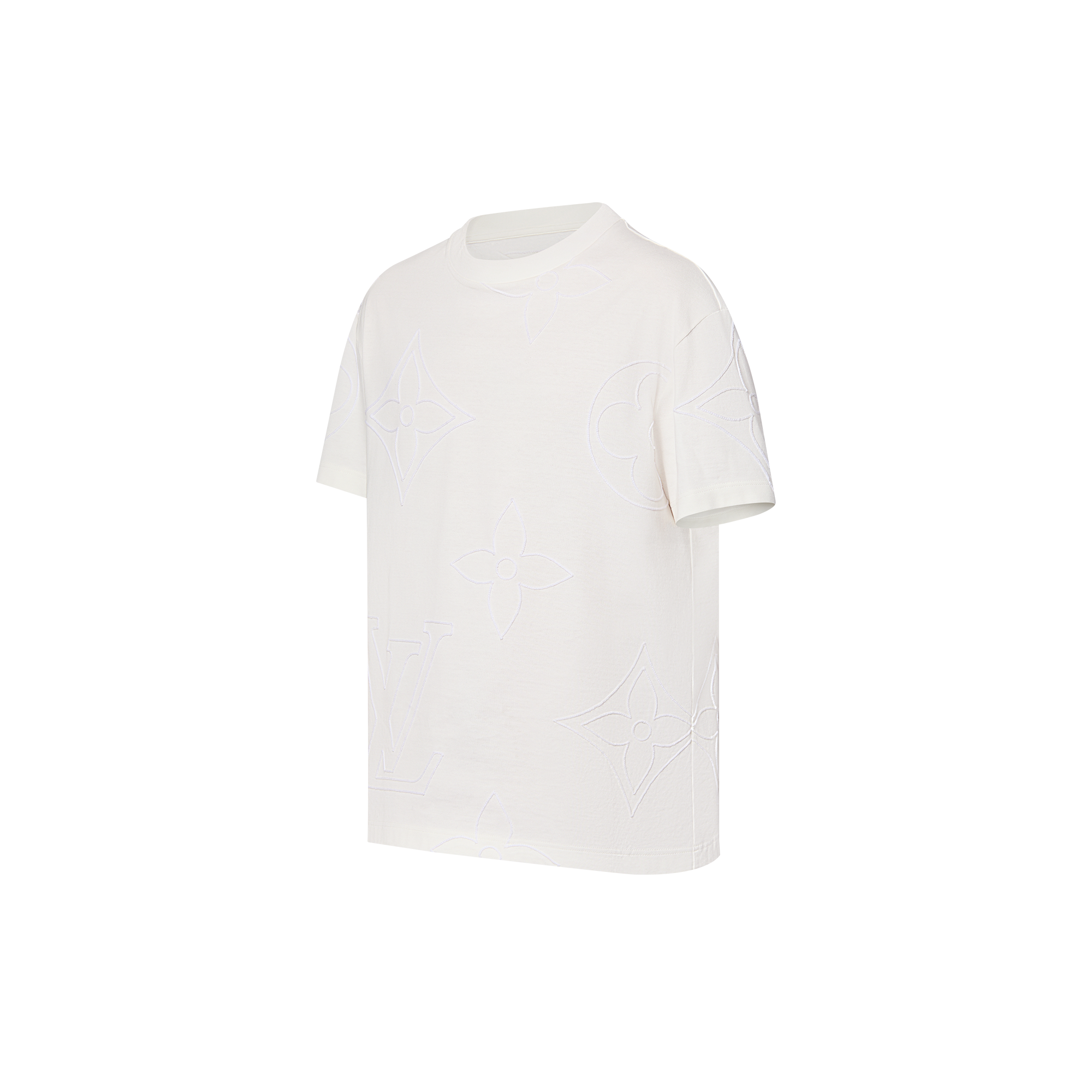 Monogram Embroidered Cotton T-Shirt  in Men