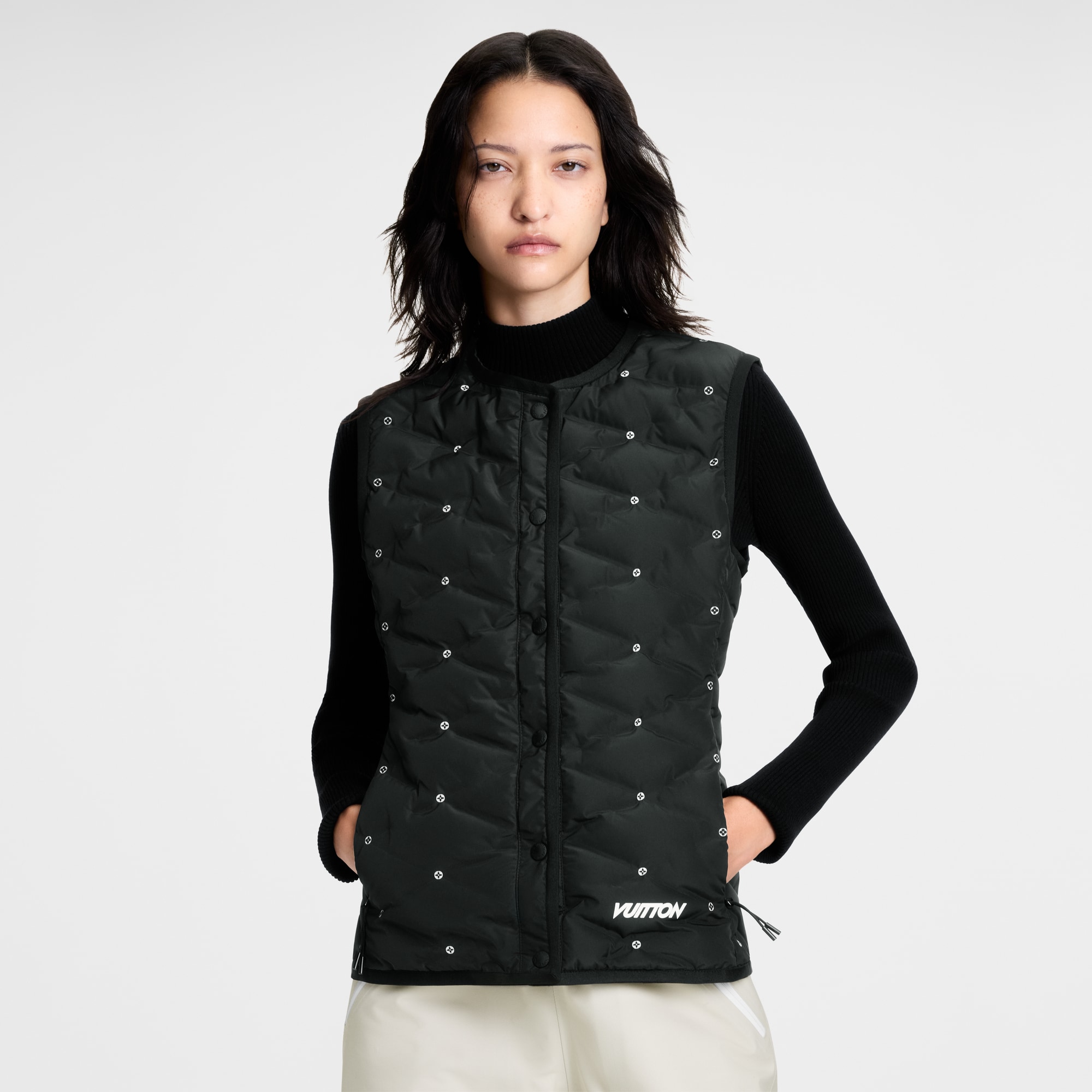 Monogram Flower Quilted Gilet  in Women