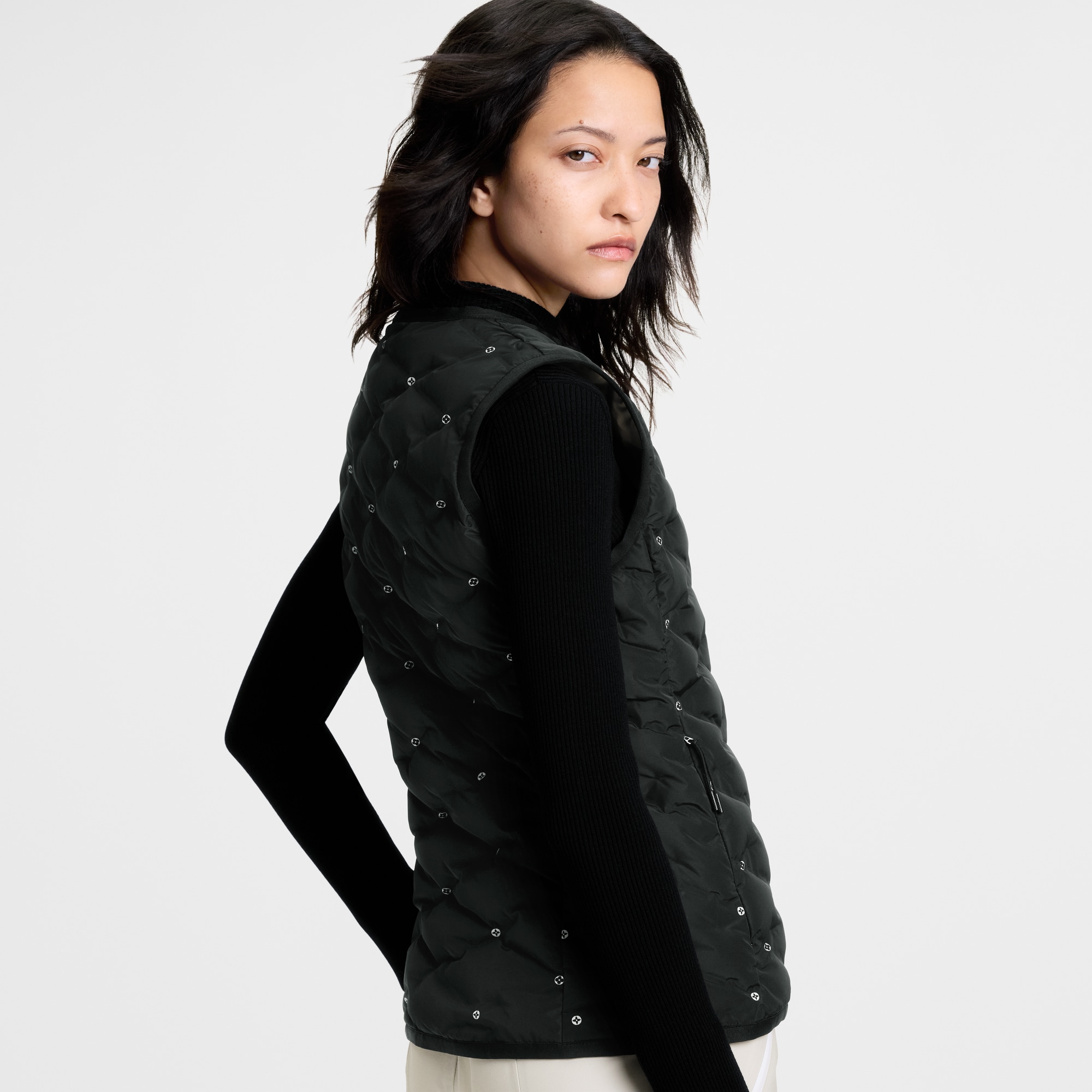 Monogram Flower Quilted Gilet  in Women