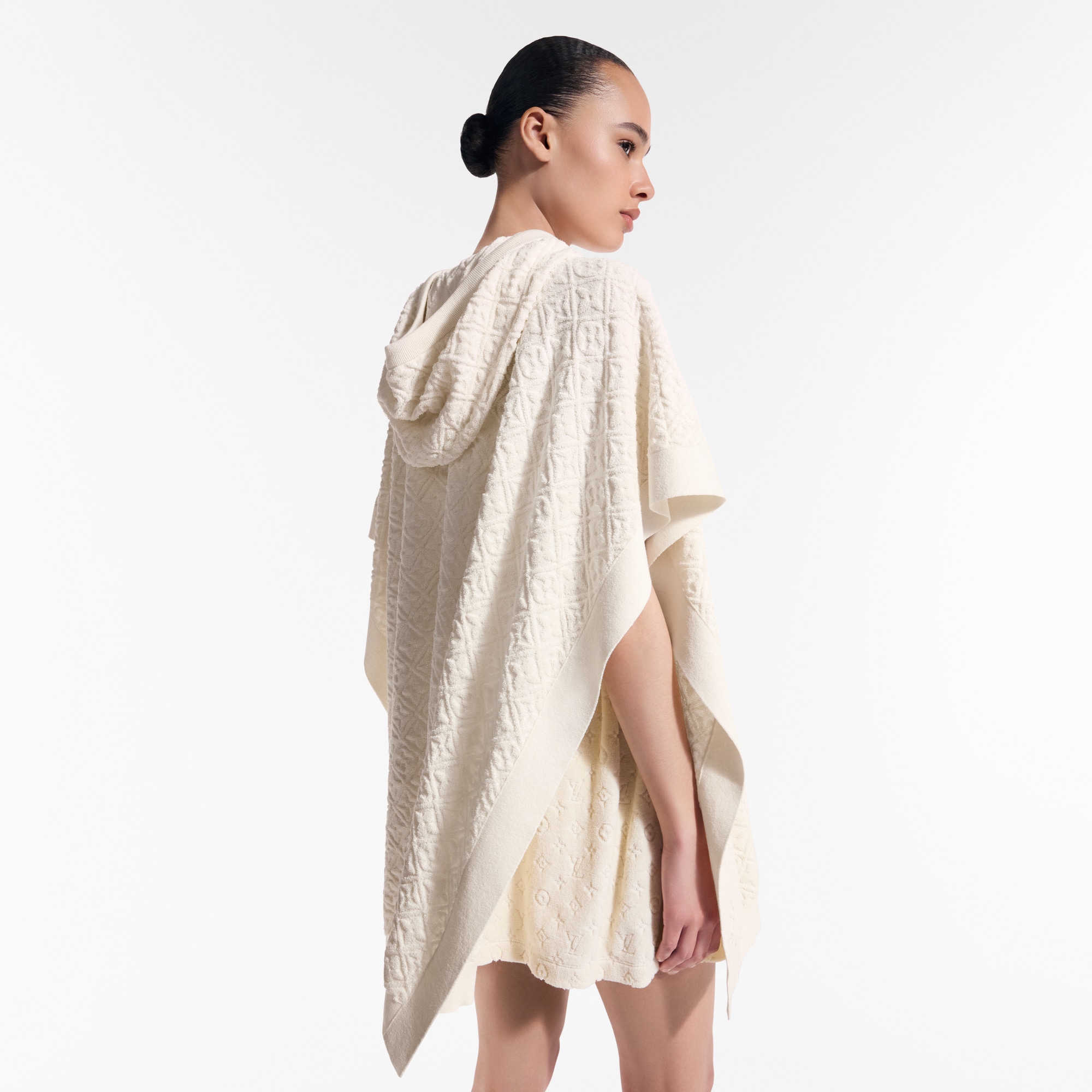 Monogram Flower Toweling Poncho   in Women