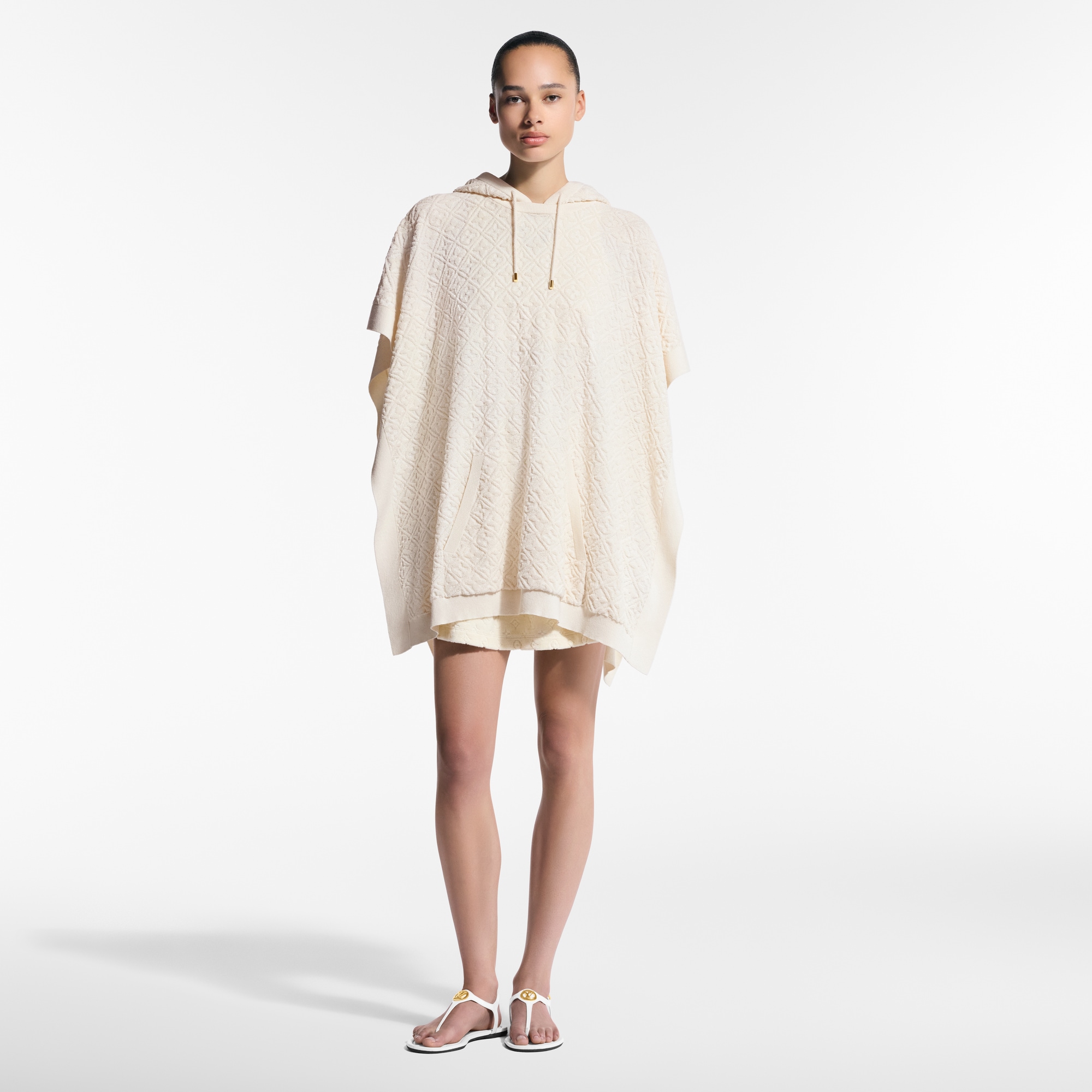 Monogram Flower Toweling Poncho   in Women