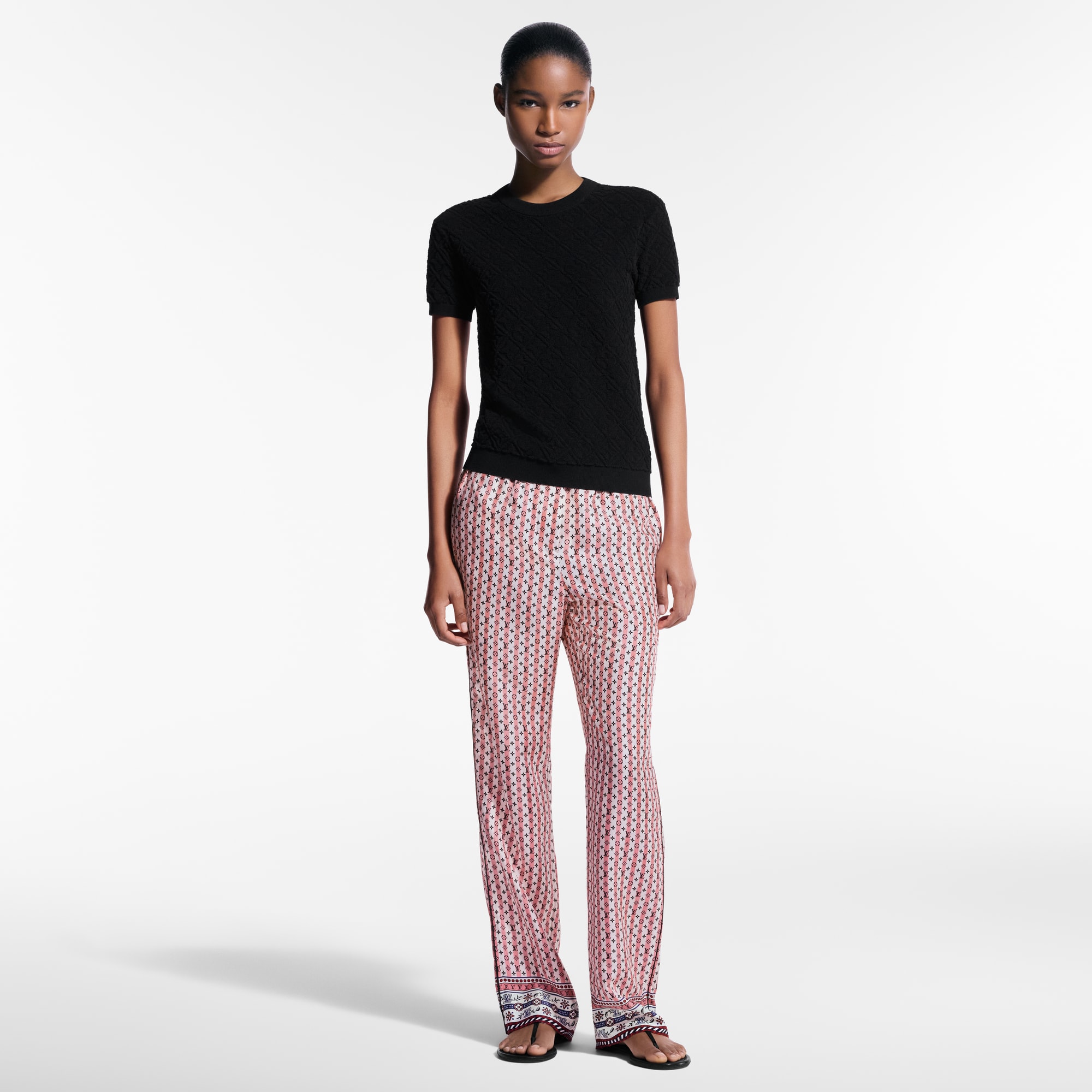 Monogram Flower Toweling Top   in Women