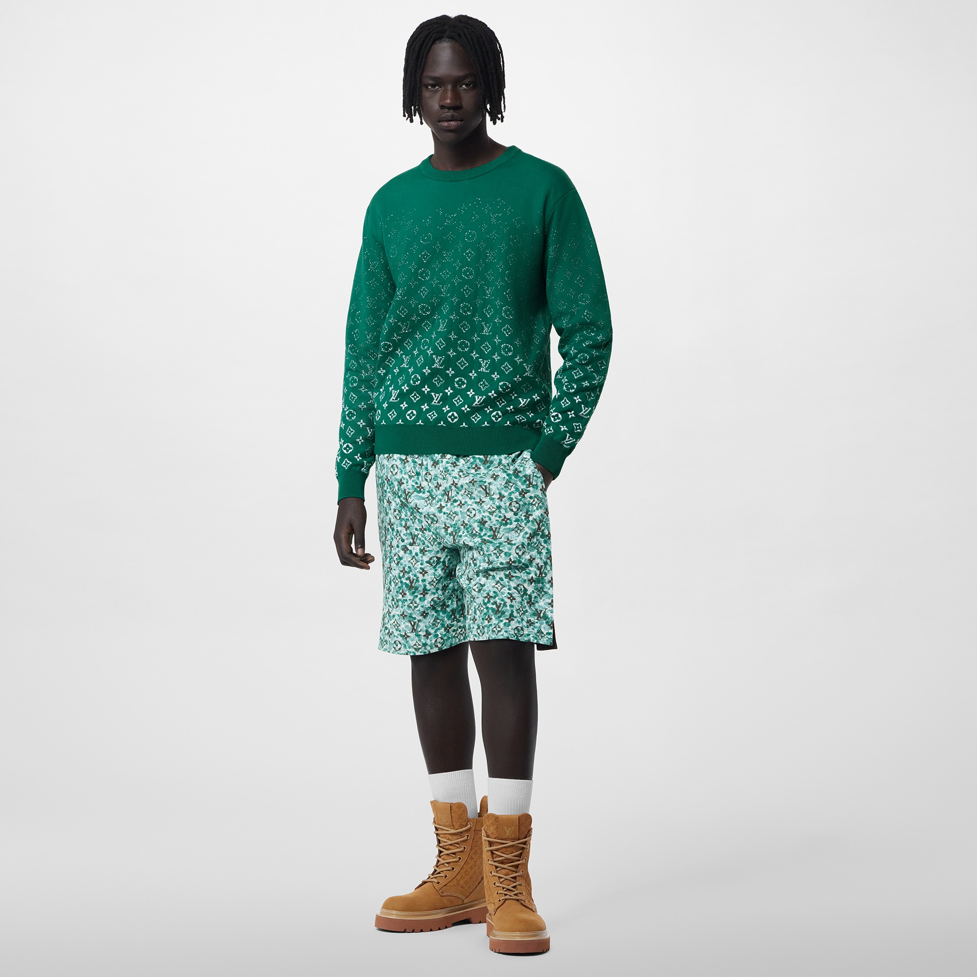 Monogram Gradient Cotton Crewneck  in Men