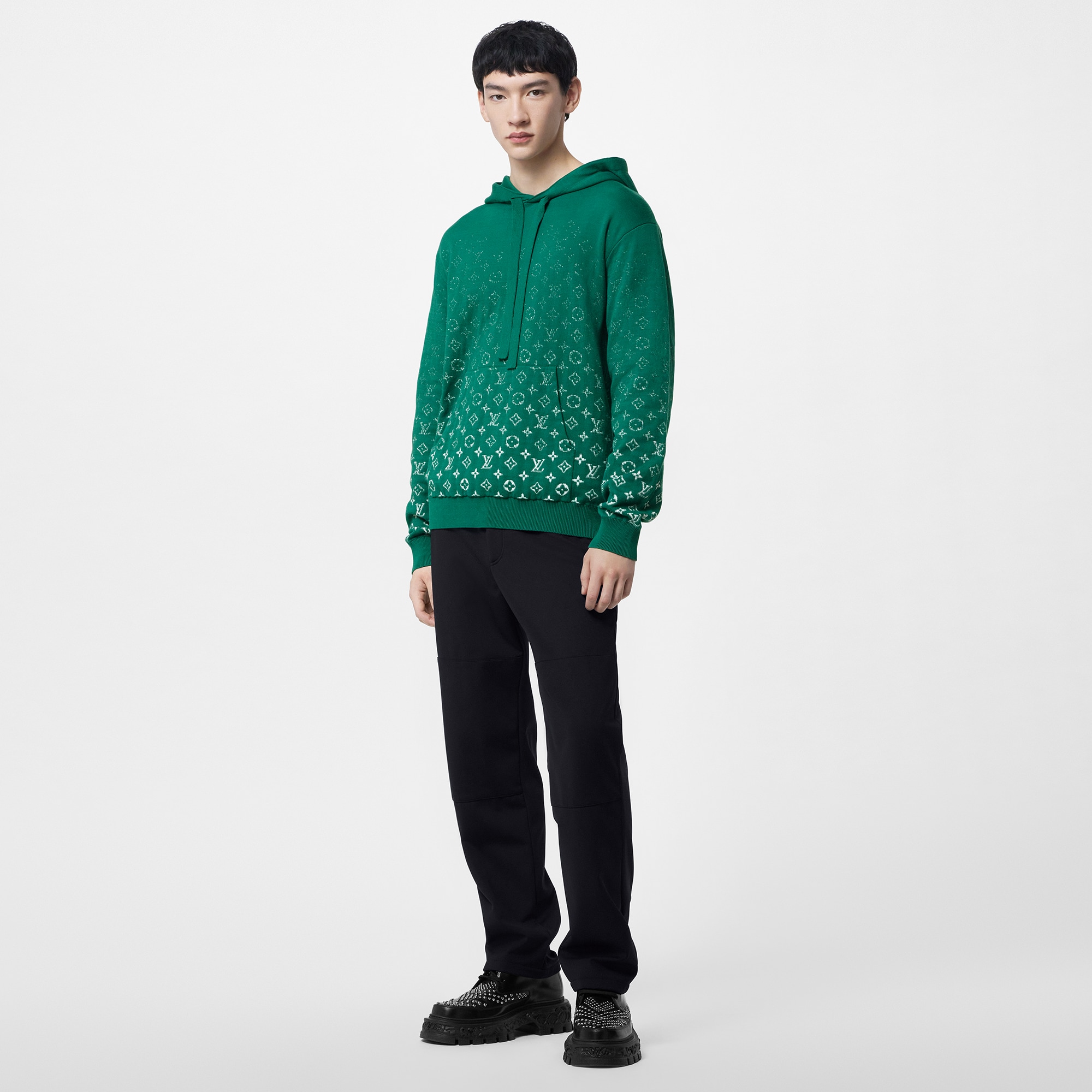 Monogram Gradient Cotton Hoodie  in Men