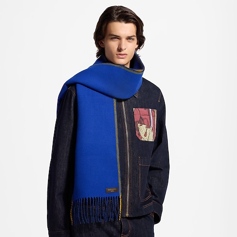 Monogram Heritage Double Face Scarf worn view