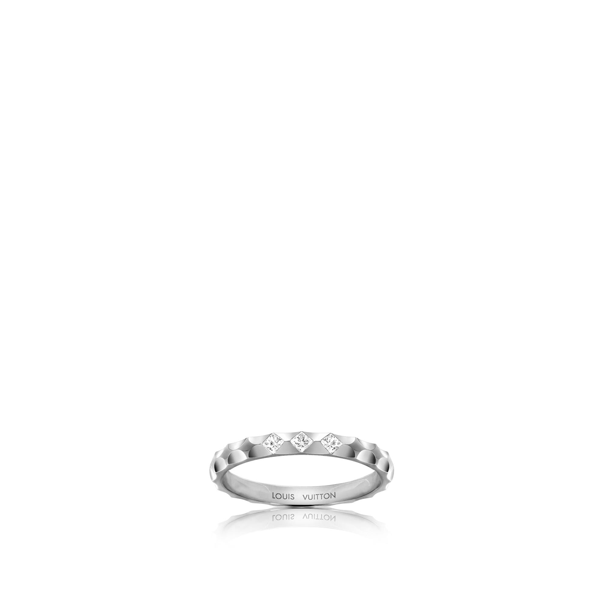 Monogram Infini wedding band, white gold and princess-cut diamonds  in Jewelry