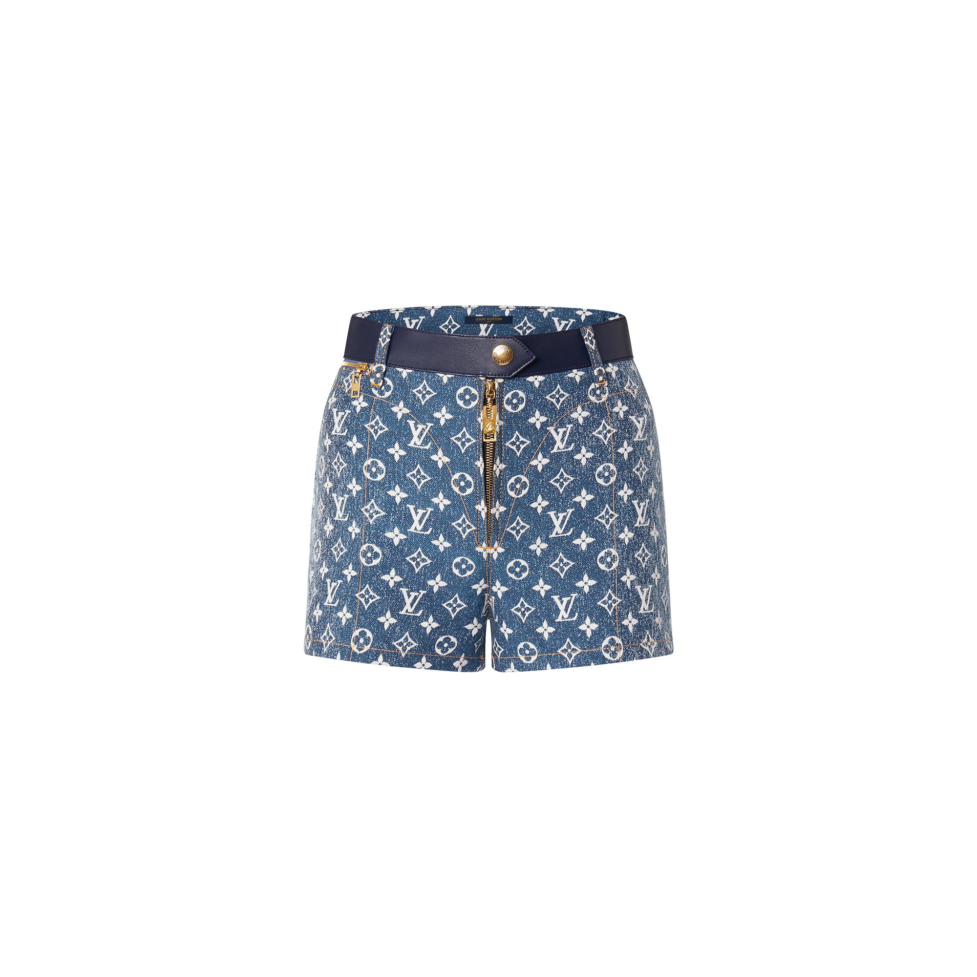 Monogram Jacquard Denim Mini Shorts 