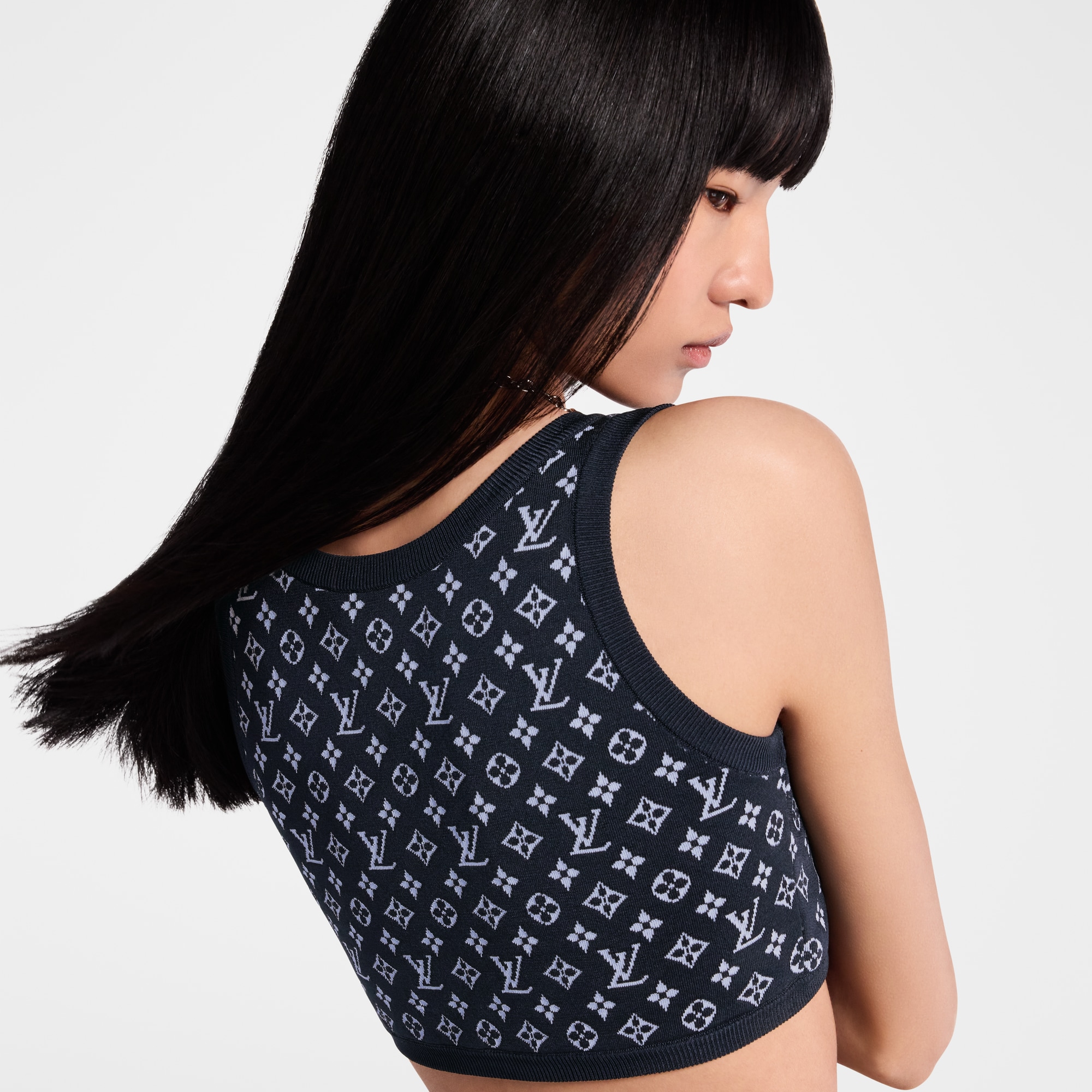 Monogram Jacquard Knit Crop Top  in Women