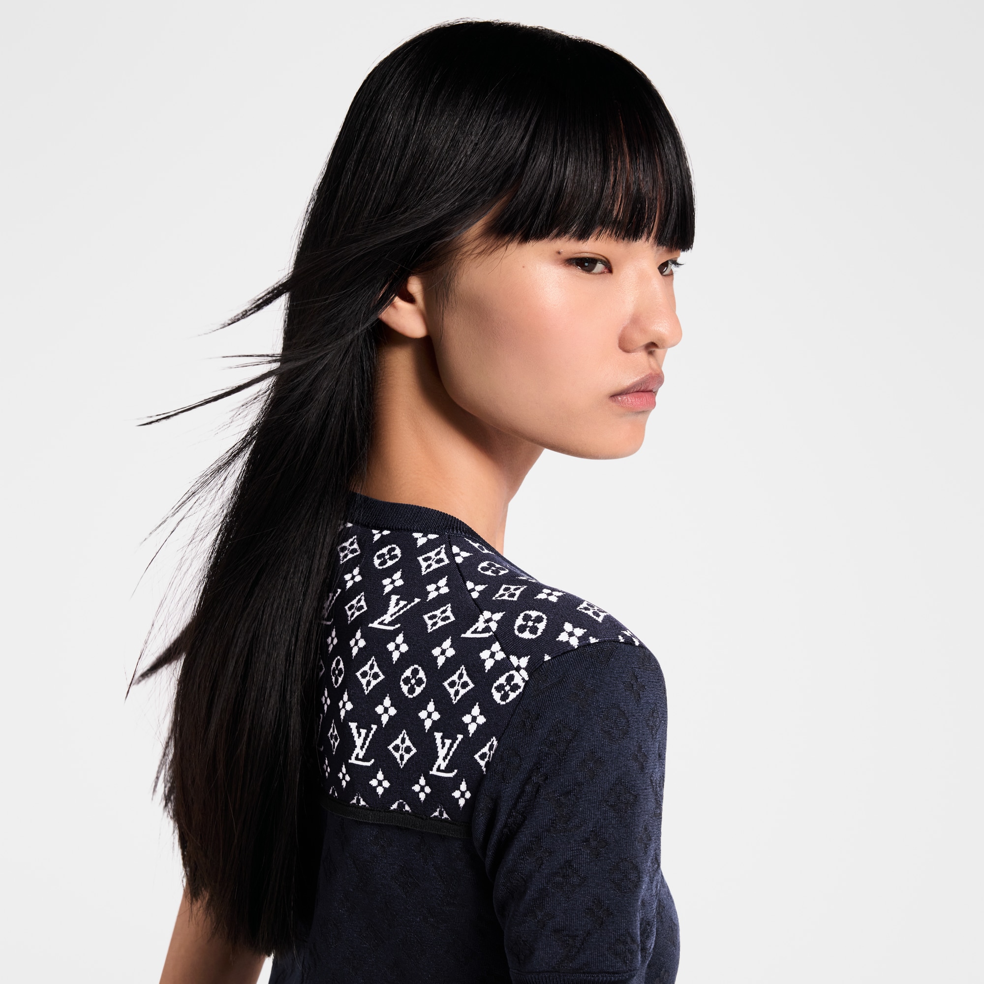 Monogram Jacquard Knit Top  in Women