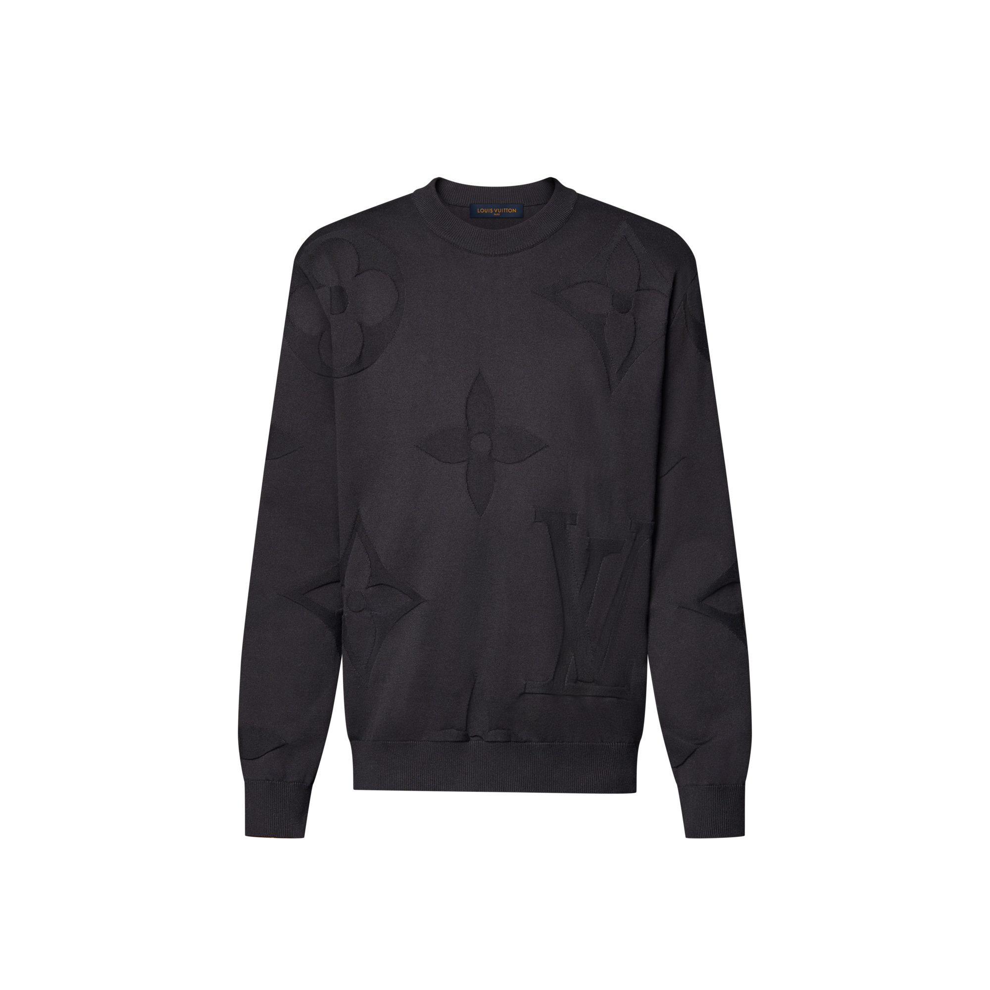 Monogram Long-Sleeved Cotton Crewneck  in Men