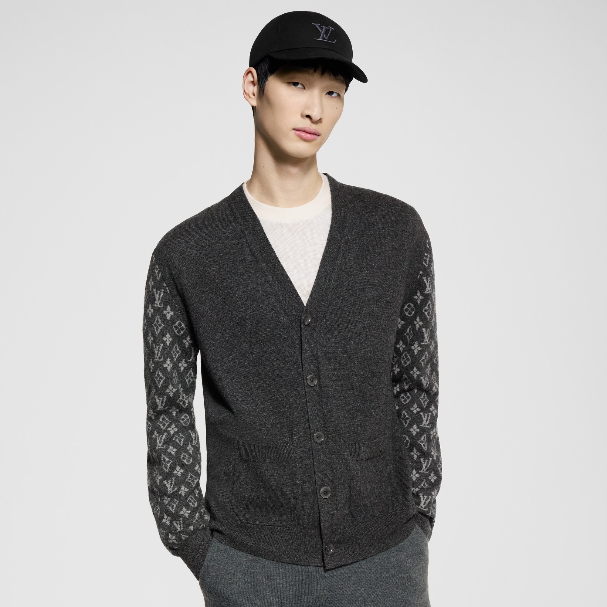 Monogram Mix Cashmere Cardigan   in Men