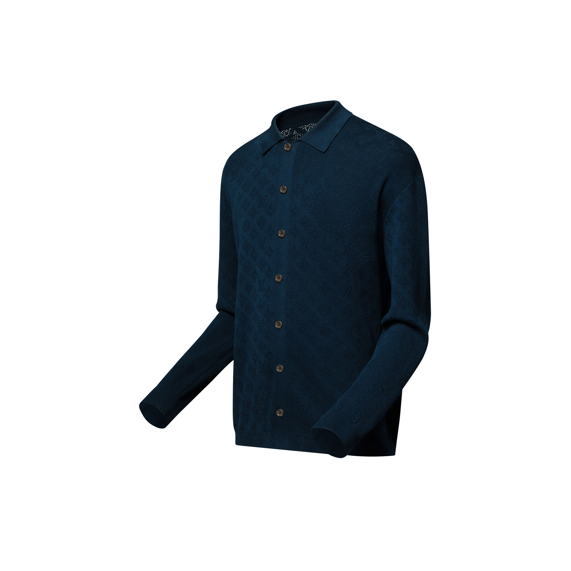 Monogram Pointelle Cotton Overshirt  in Men