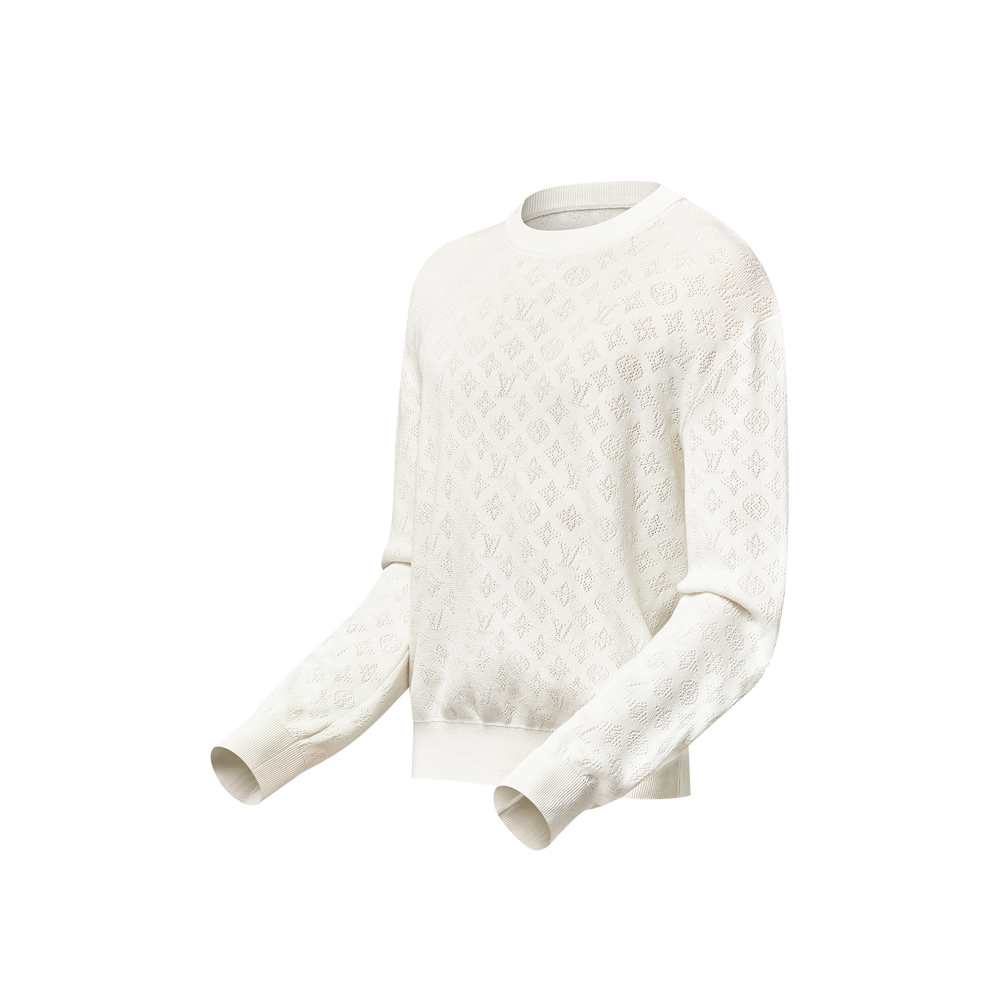 Monogram Pointelle Cotton Pullover  in Men