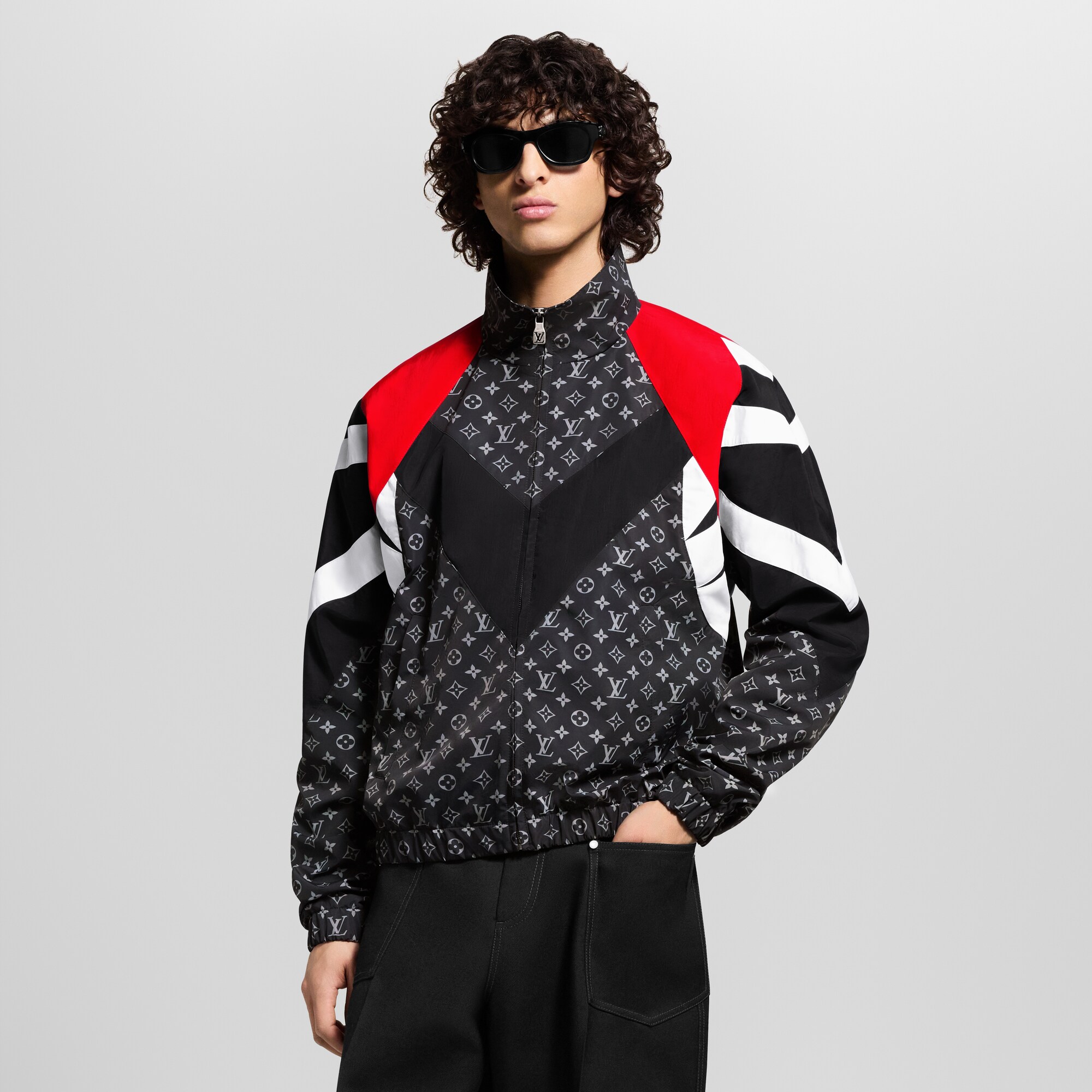 Monogram Printed Nylon Tracksuit Top  in Men