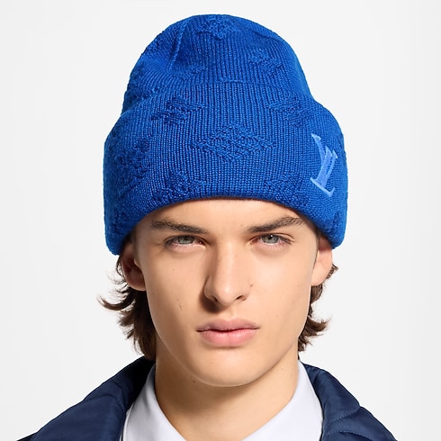 Monogram Reporter Beanie worn view