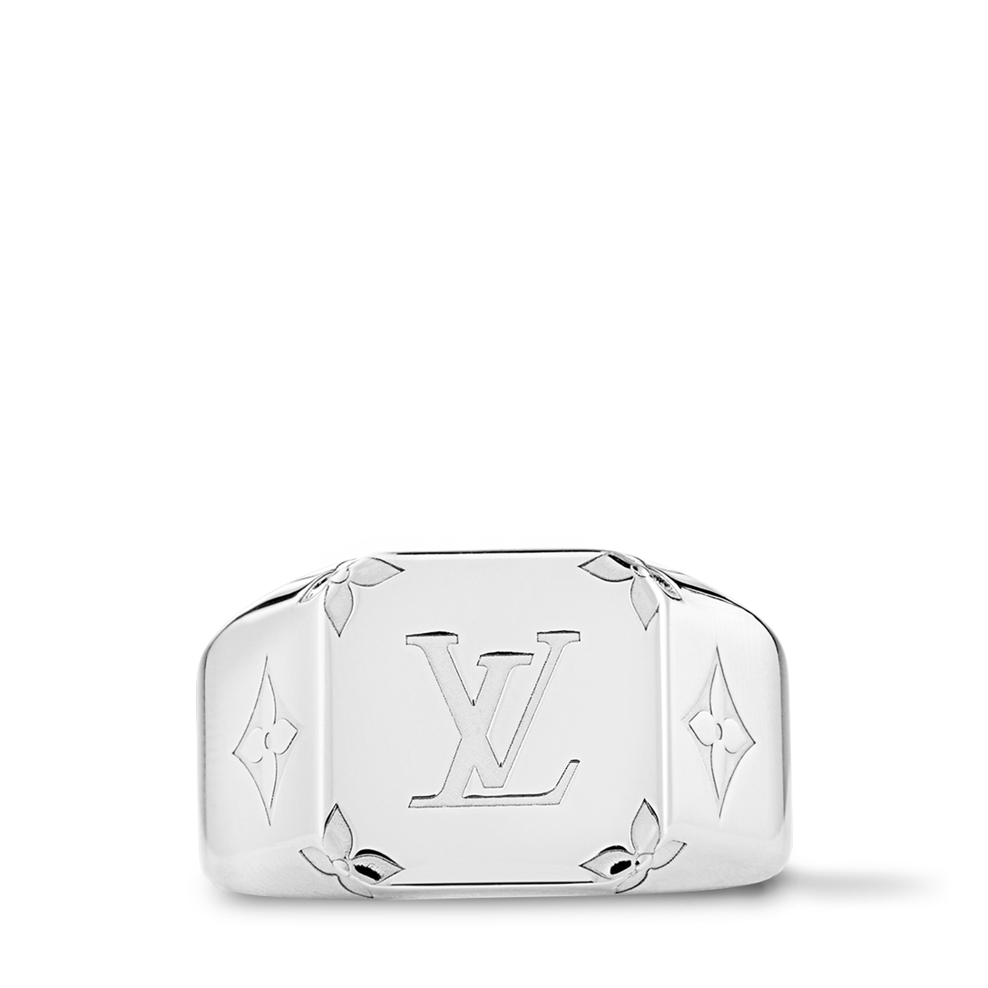 Auth Louis Vuitton Signet Ring Silver #302995L19B LOUIS VUITTON Signet Ring Monogram M Size M62487 Louis  main image 4